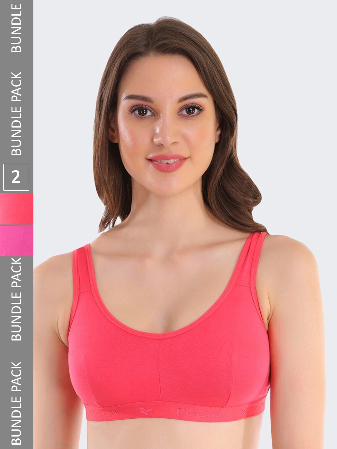 

POOJA RAGENEE Pack of 2 Full Coverage T-Shirt Bra, Pink