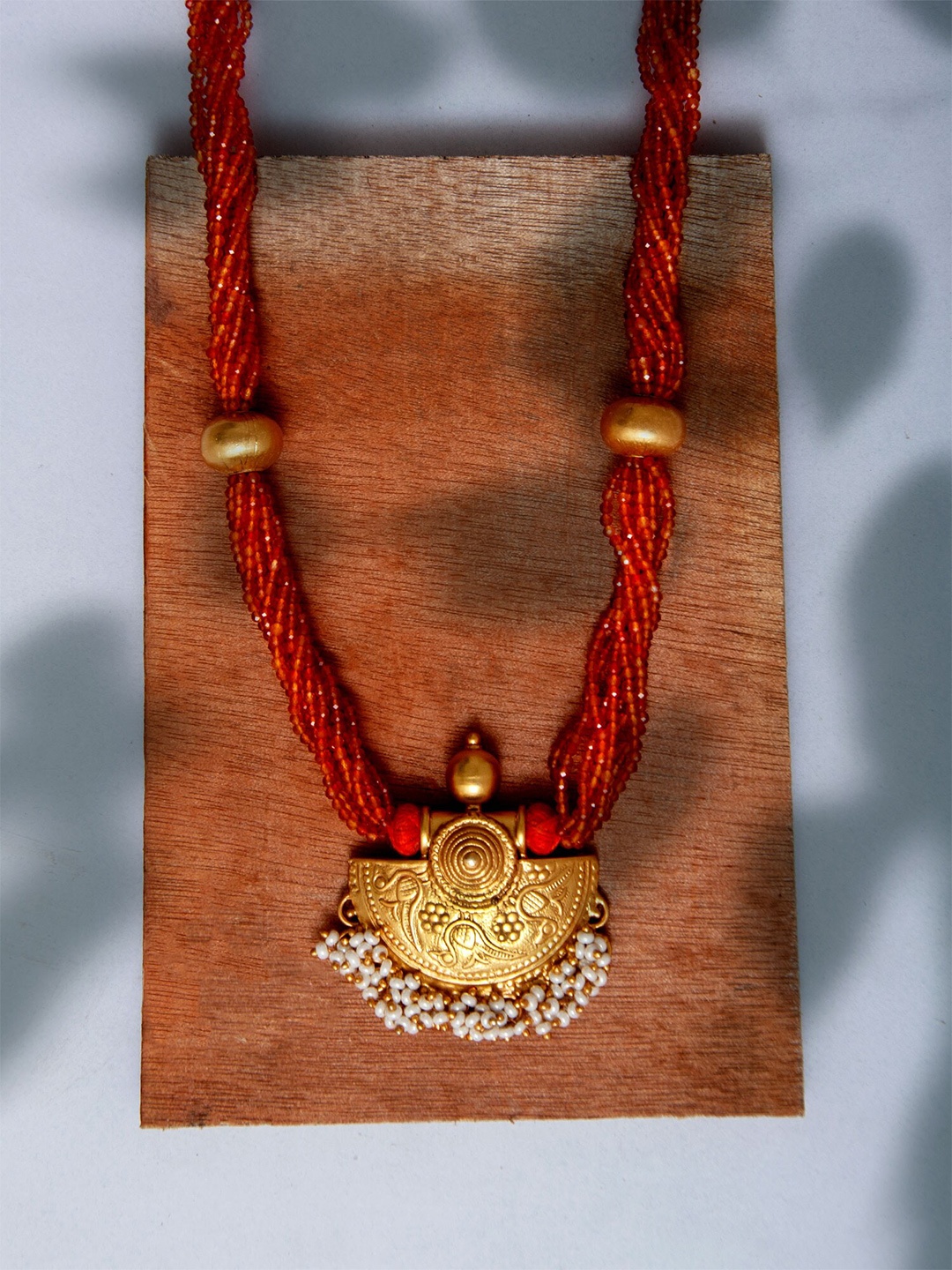 Neeta Boochra Gold-Plated Carnelian Necklace