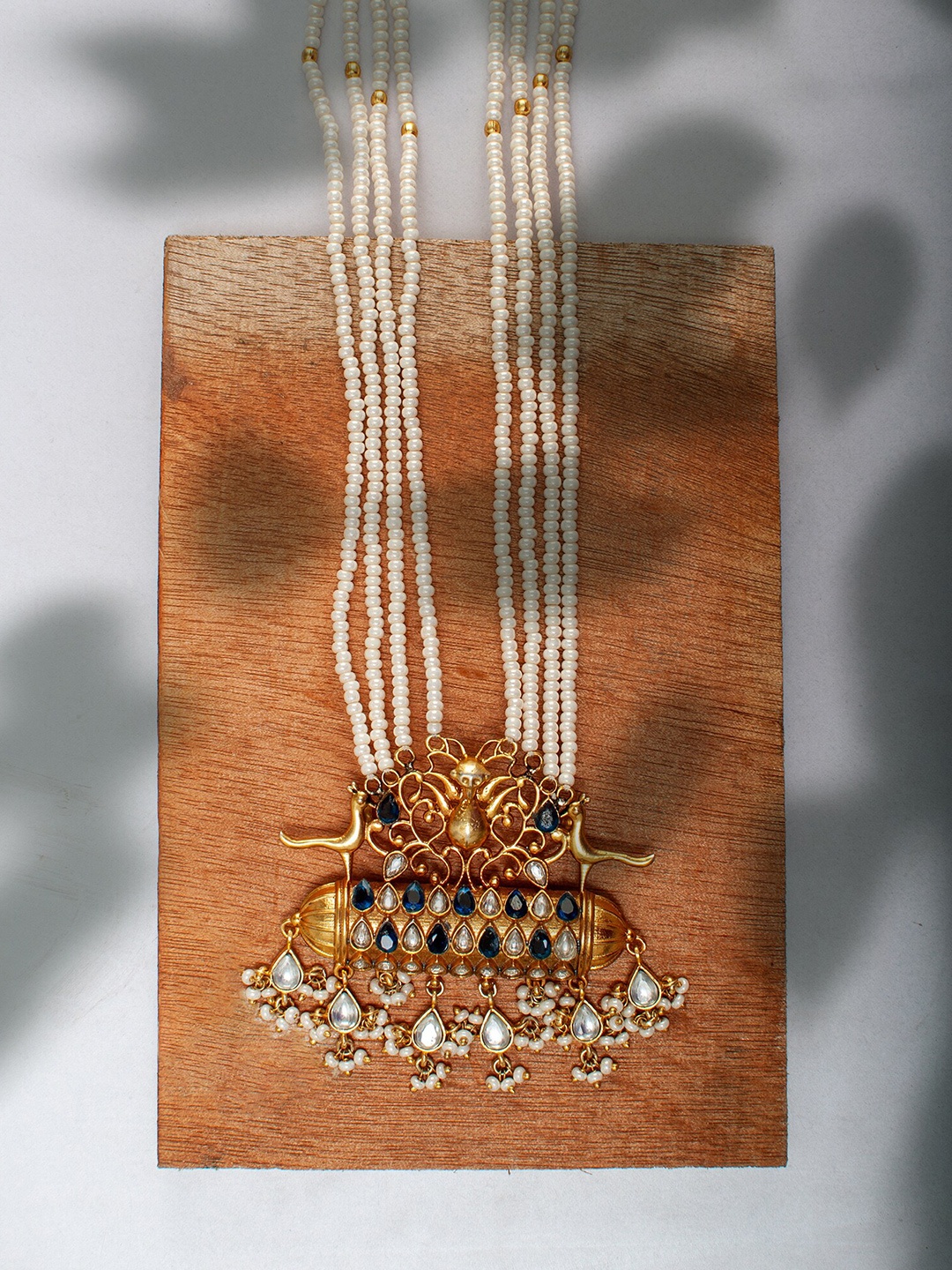 

Neeta Boochra Sterling Silver 22K Gold-Plated Pearls Necklace