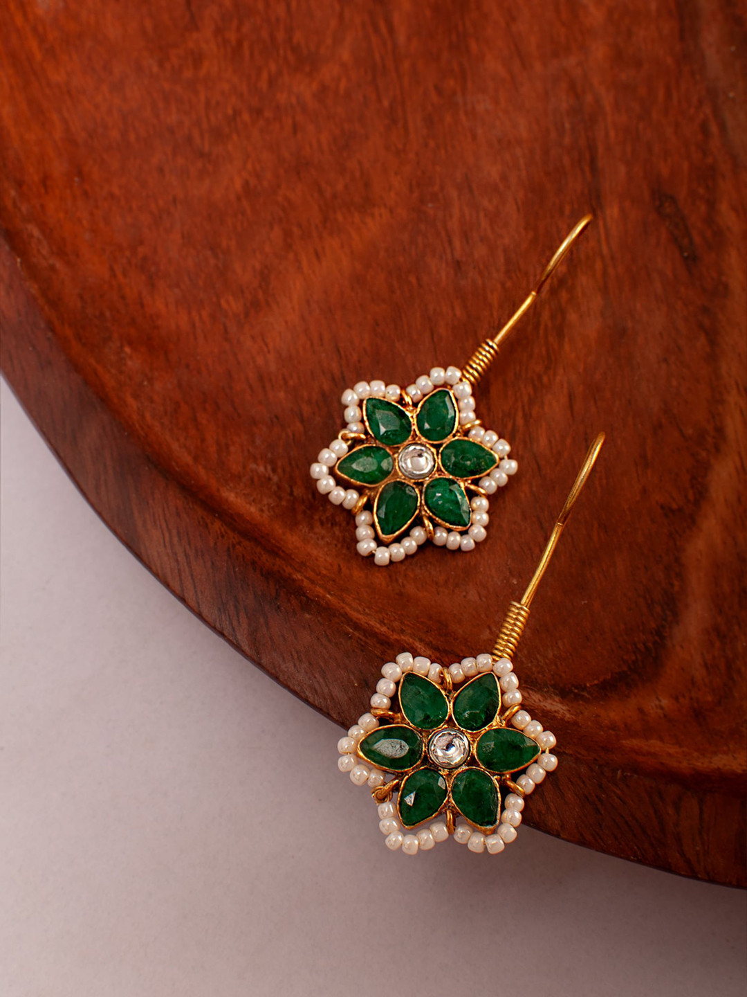 

Neeta Boochra Gold-Plated Contemporary Drop Earrings