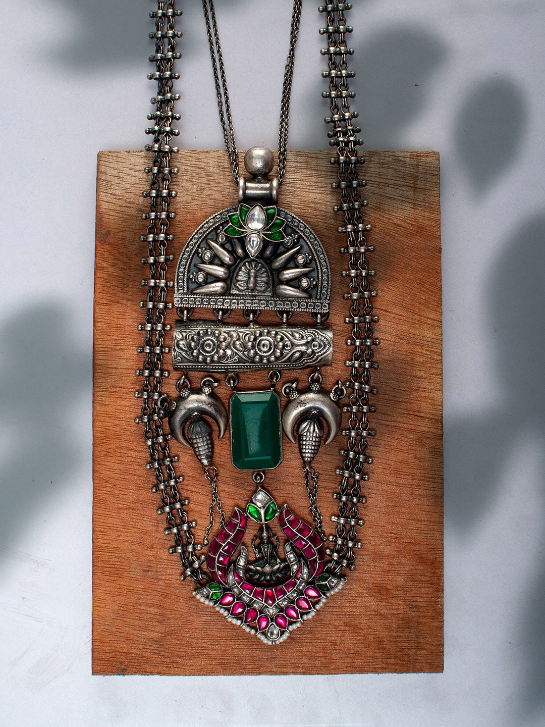 

Neeta Boochra Sterling Silver Silver-Plated Onyx Gemstone Necklace
