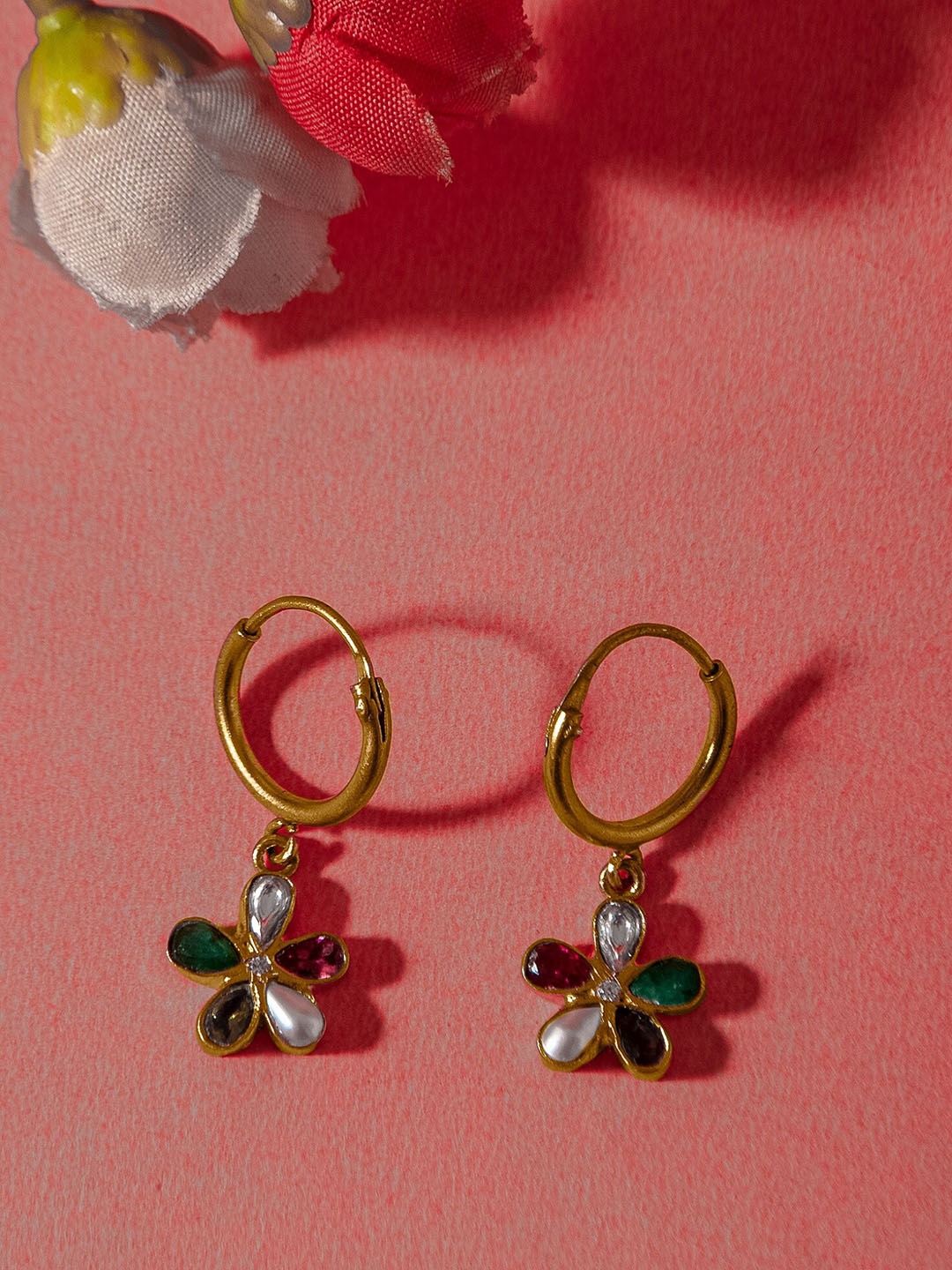 

Neeta Boochra Gold-Plated Contemporary Drop Earrings