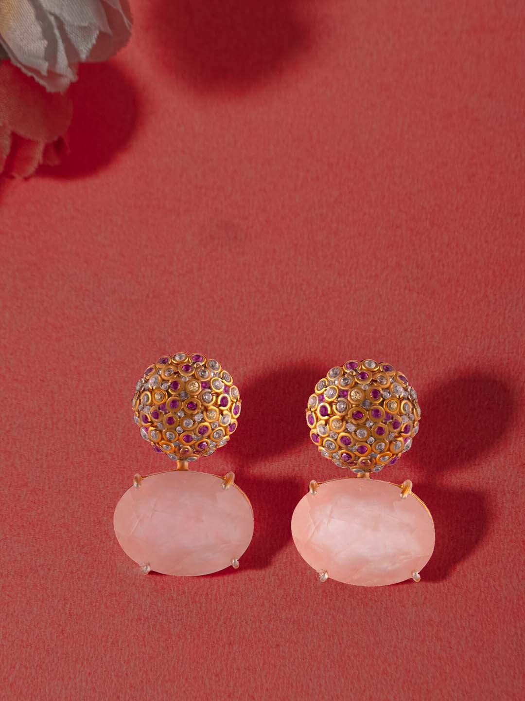 

Neeta Boochra Gold-Plated Contemporary Studs Earrings