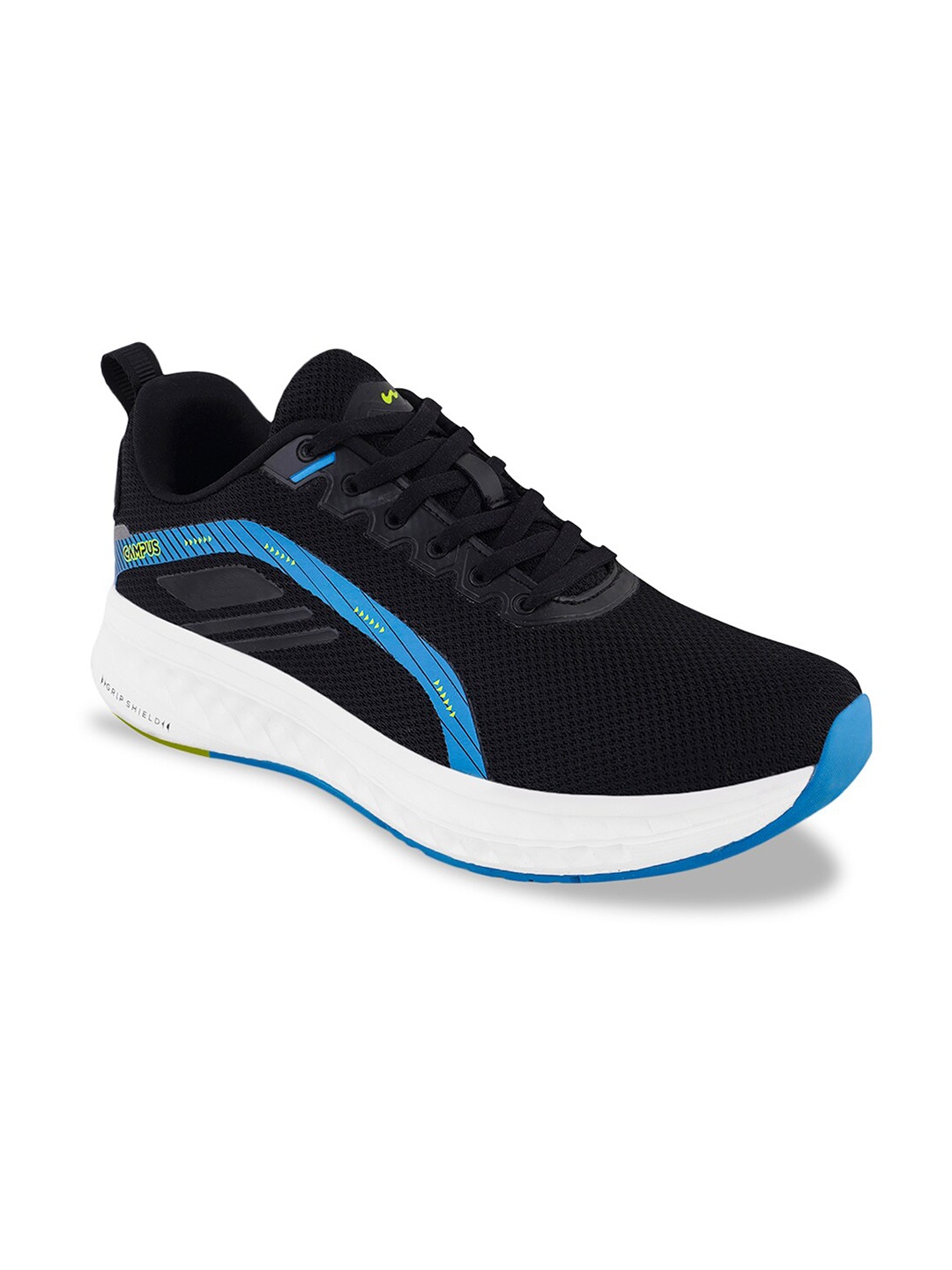 

Campus Men Mesh Lace-Up Running Shoes, Black