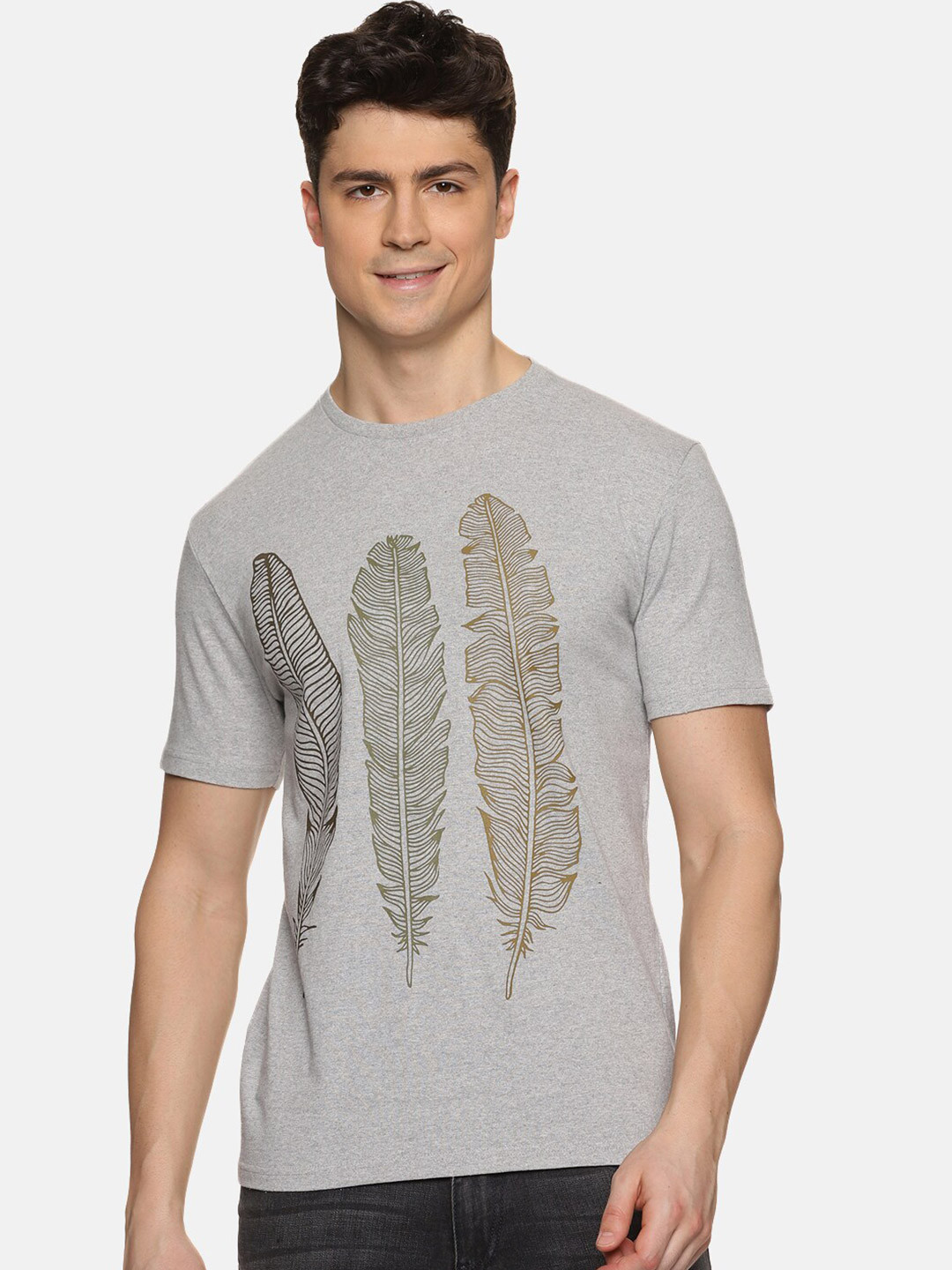 

UrGear Graphic Printed Pure Cotton T-Shirt, Grey