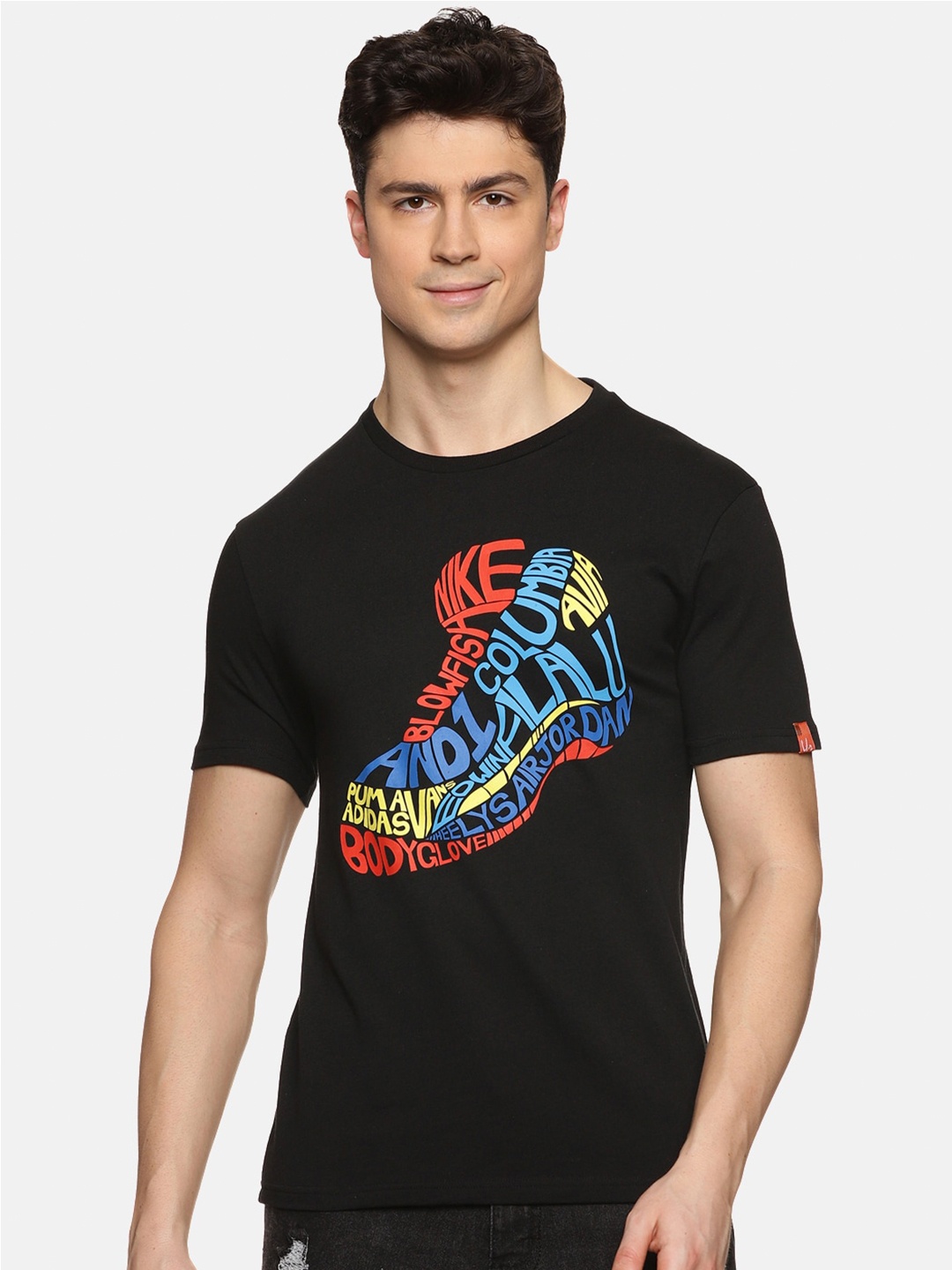 

UrGear Graphic Printed Pure Cotton T-Shirt, Black