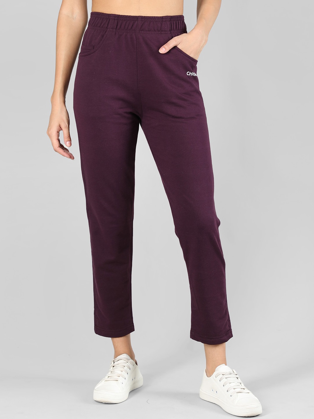 

CHKOKKO Women Mid Rise Regular Fit Track Pant, Violet