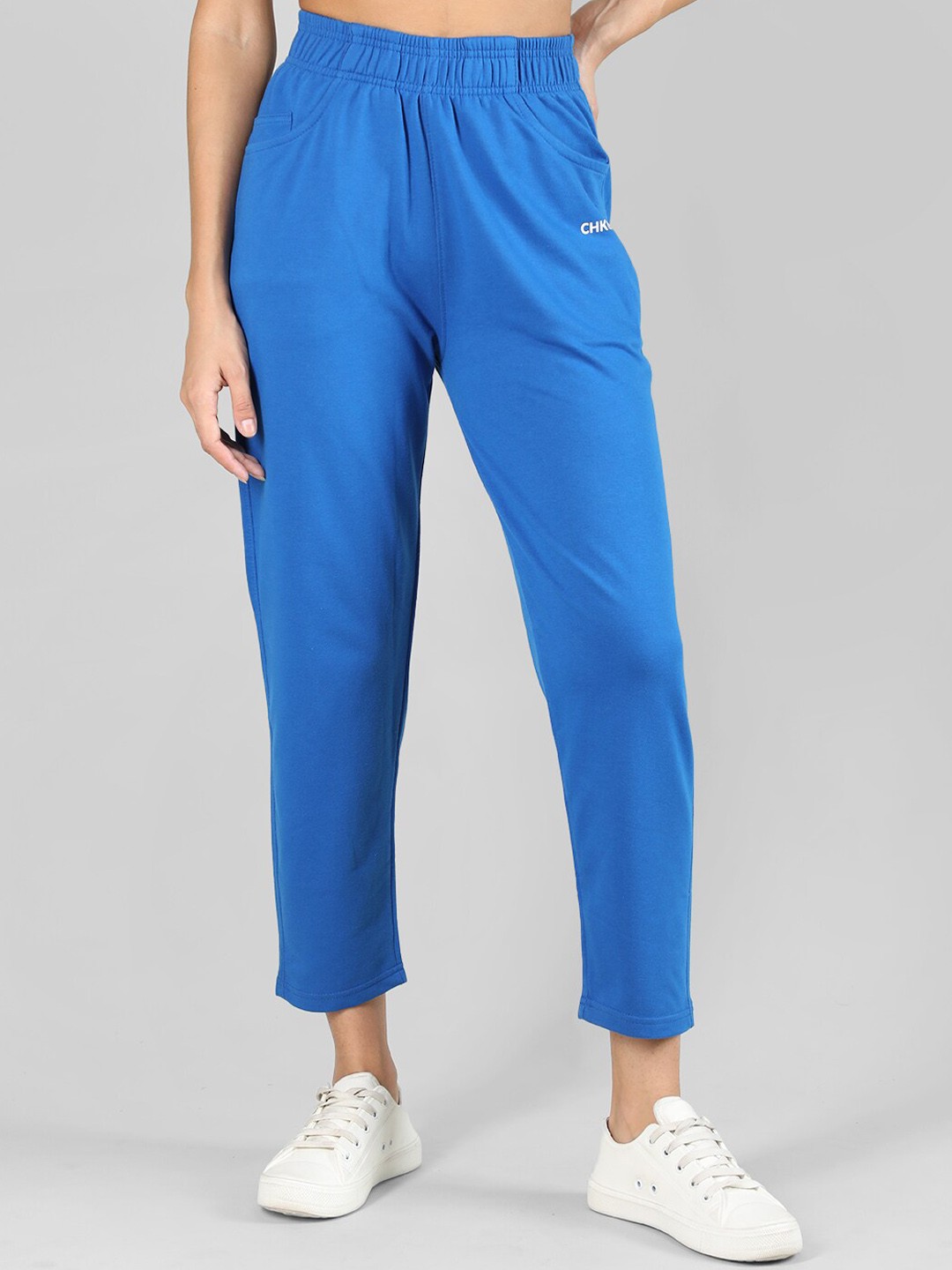 

CHKOKKO Women Mid Rise Regular Fit Track Pant, Blue