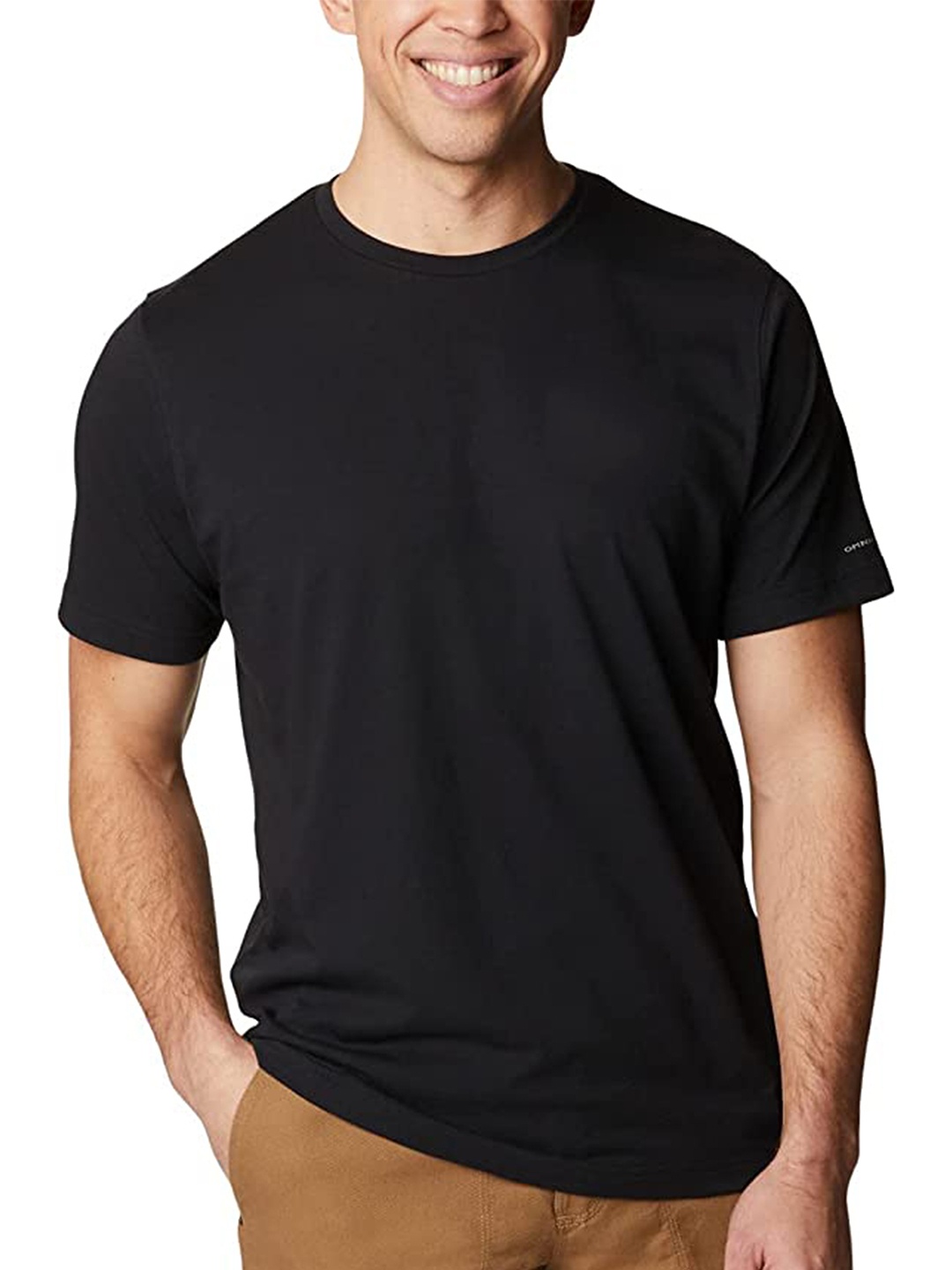

KAEZRI Round Neck Relaxed Fit Cotton T-shirt, Black