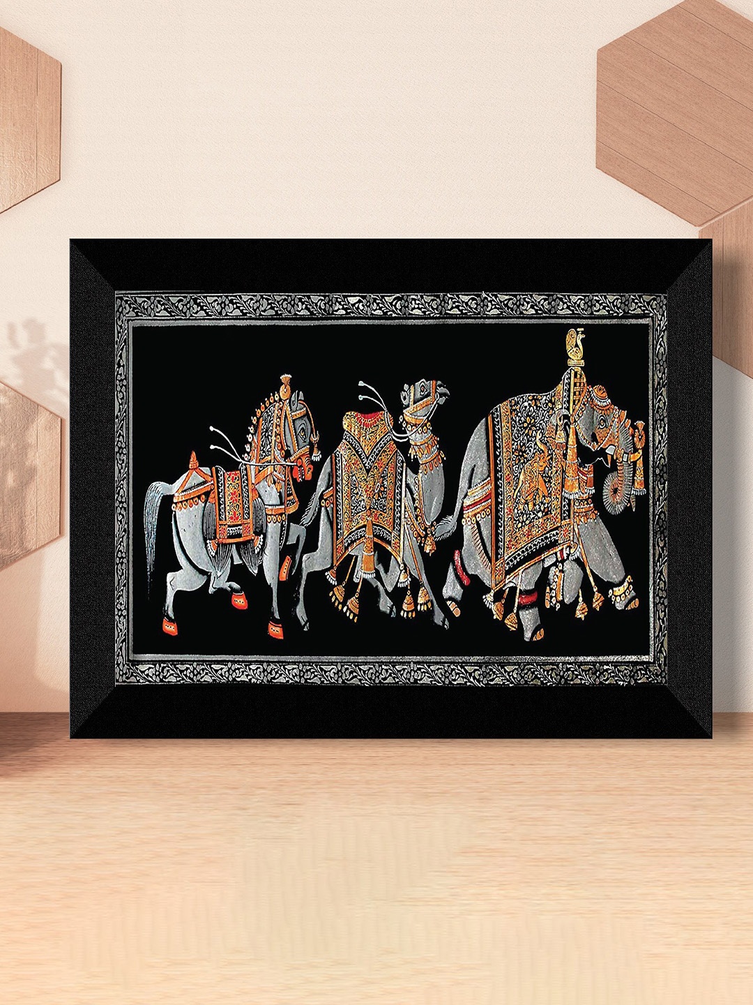 

SAF Black & Grey Traditional Art Painting Framed UV Coating Wall Art