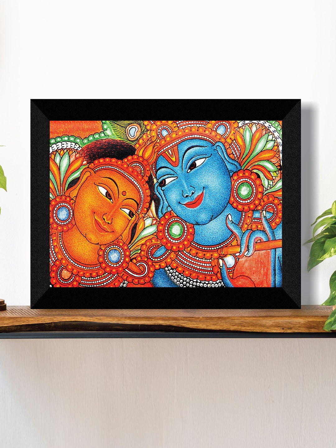 

SAF Red & Blue Kerela Mural Art Religious Painting Framed UV Coating Wall Art