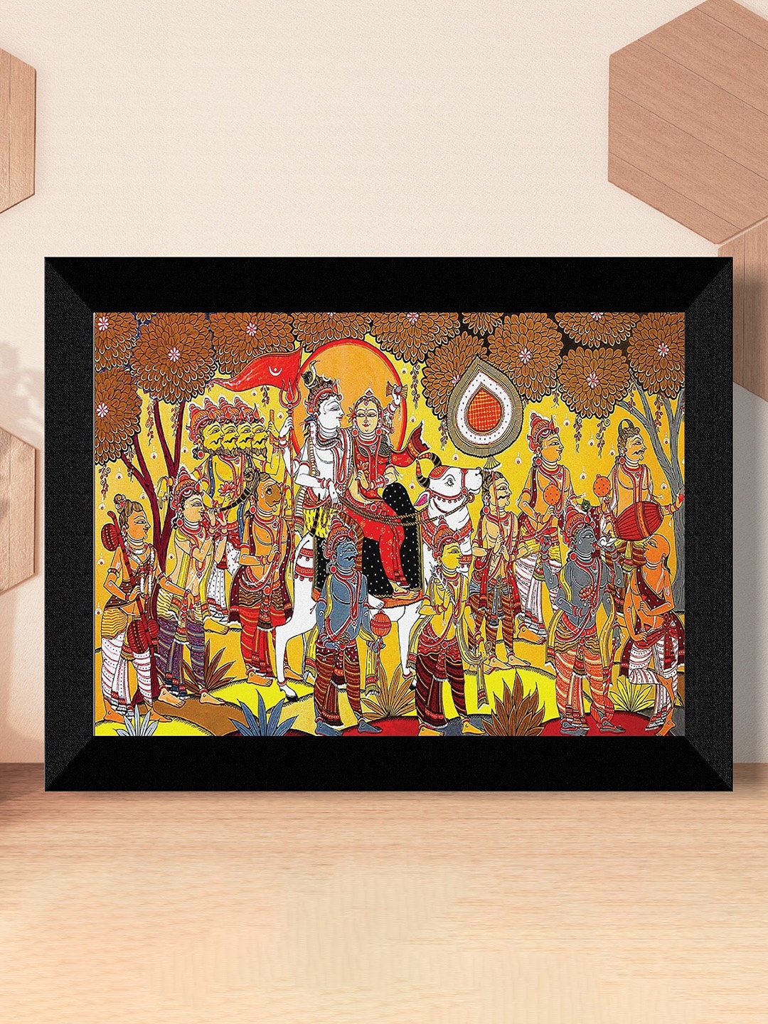 SAF Yellow & Black Painting Wall Art