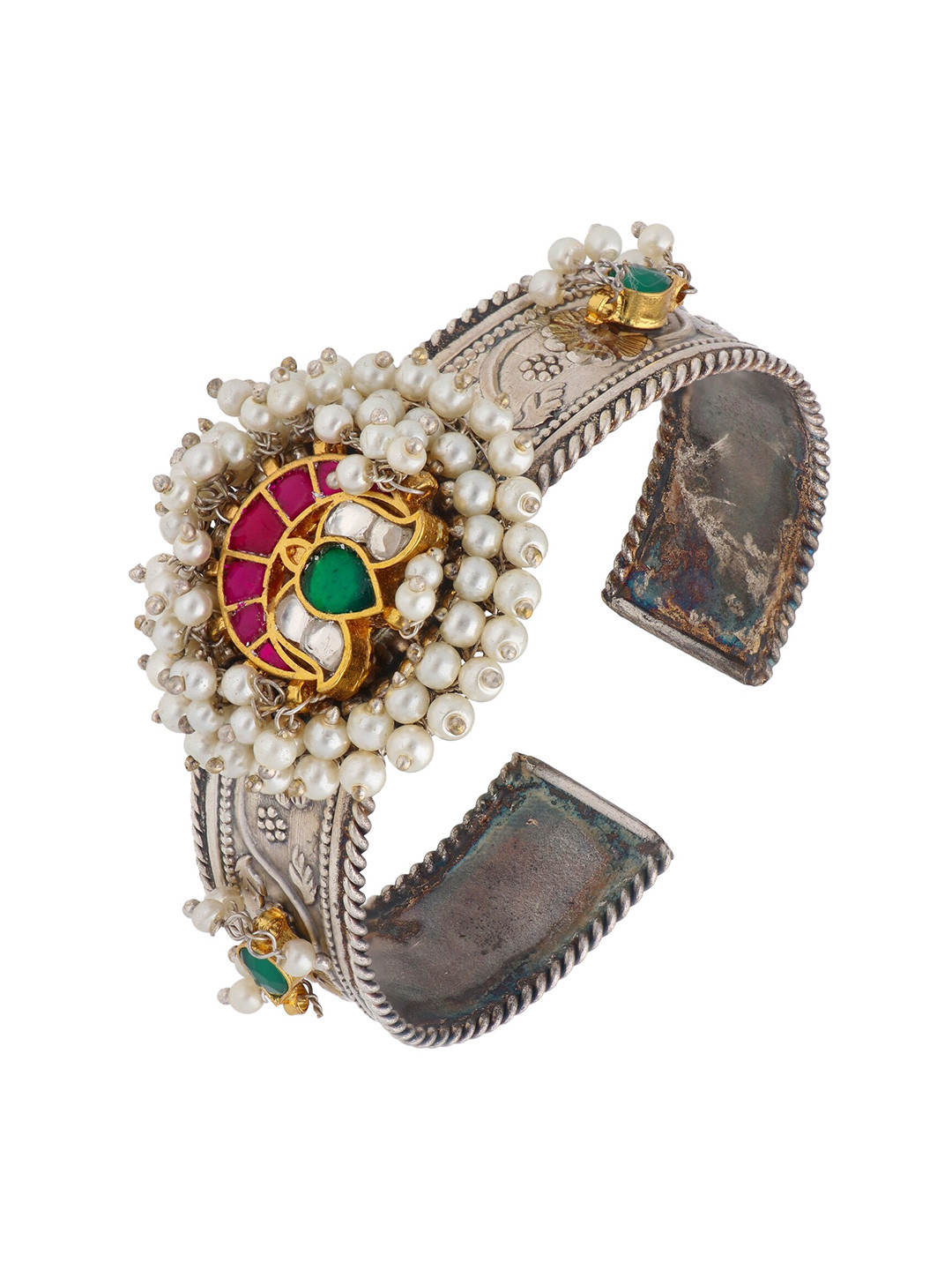 

CURIO COTTAGE Women Silver-Plated Cuff Bracelet