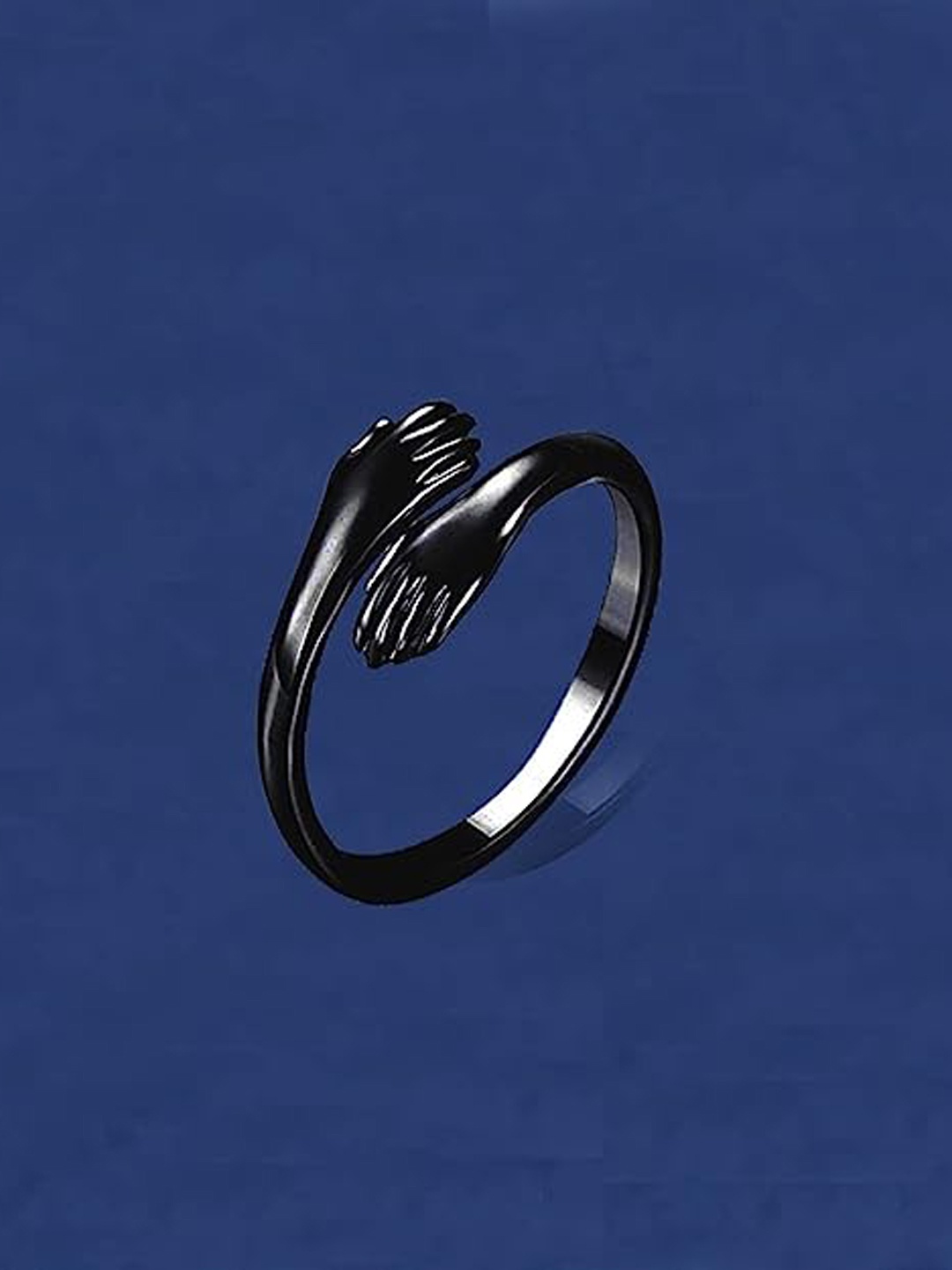 VIEN Hugging Hands Finger Ring, Black