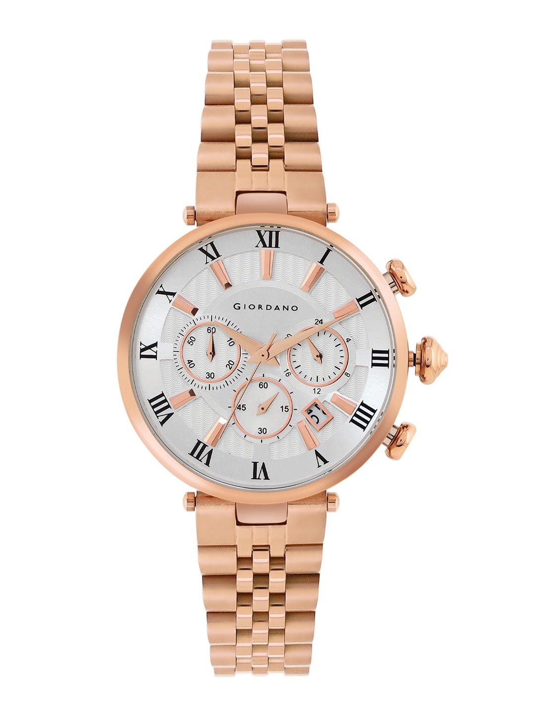 

GIORDANO Dial & Stainless Steel Bracelet Style Straps Analogue Watch GZ-60071-11, Rose gold