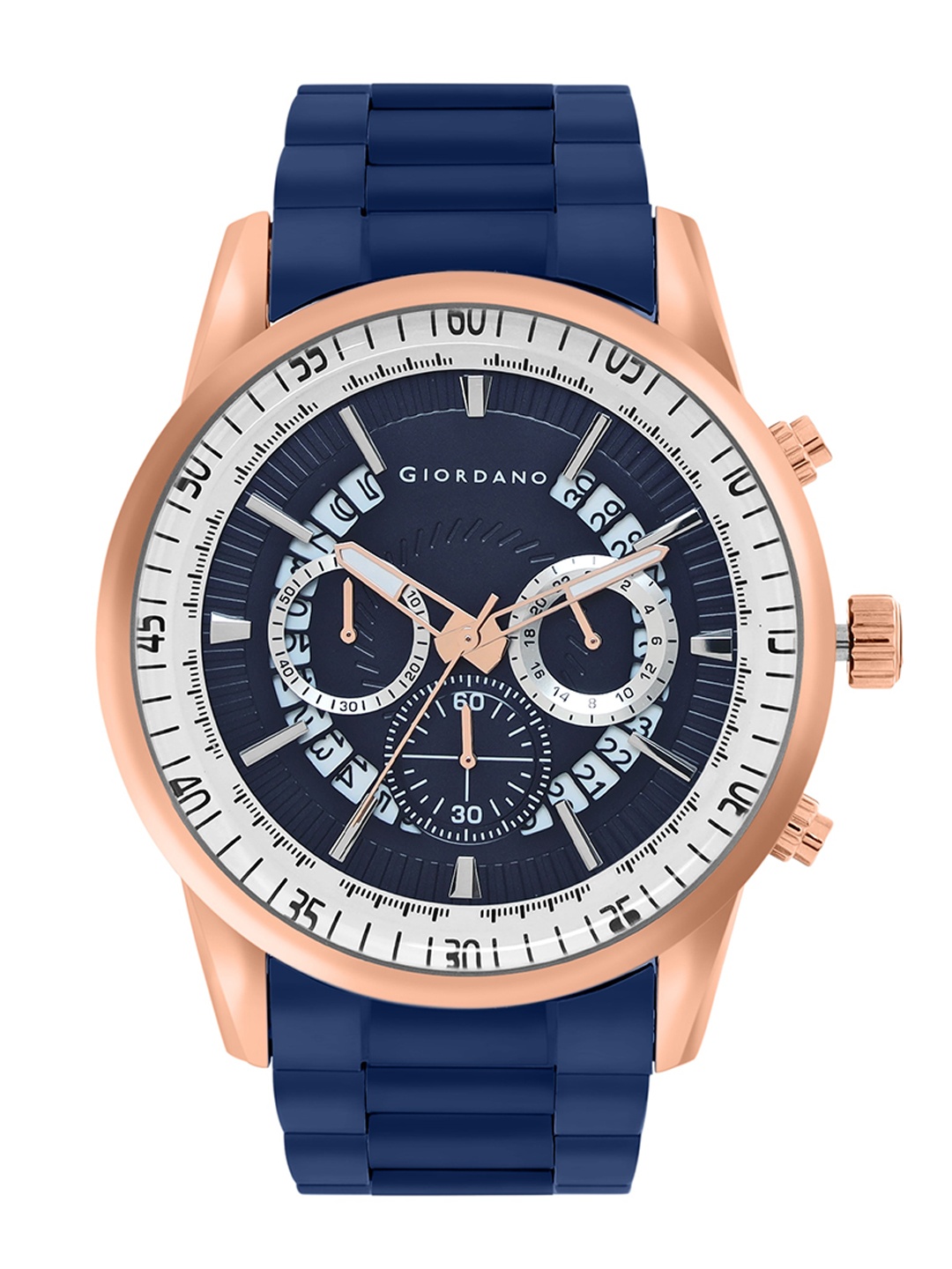 

GIORDANO Men Textured Dial & Stainless Steel Straps Analogue Watch GZ-50075-33, Blue