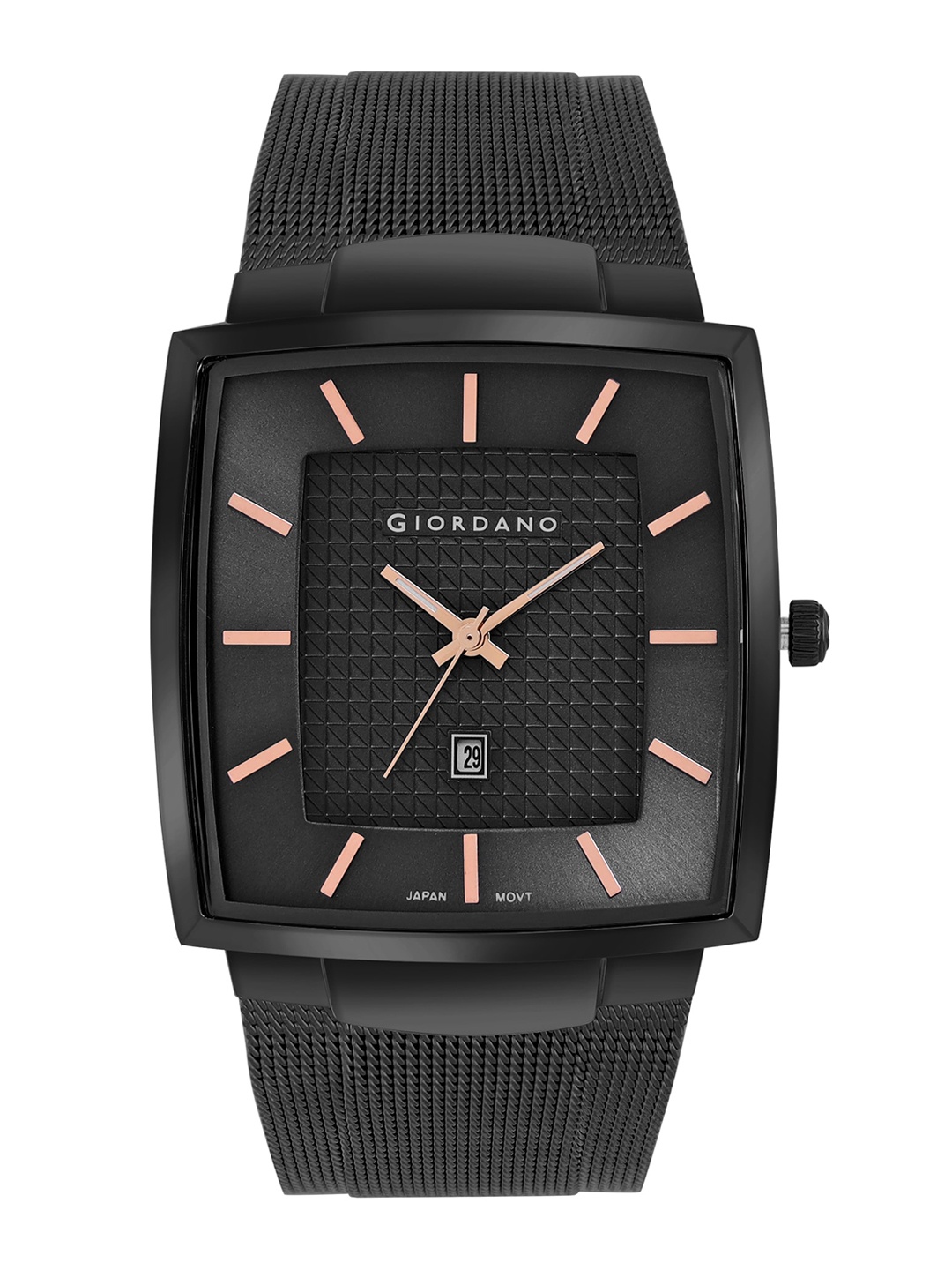 GIORDANO Men Rectangle Dial & Regular Straps Analogue Watch GZ-50071-22, Black