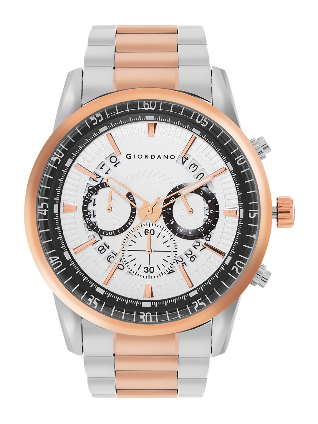 

GIORDANO Men Dial & Stainless Steel Bracelet Style Straps Analogue Watch GZ-50075-22, Silver