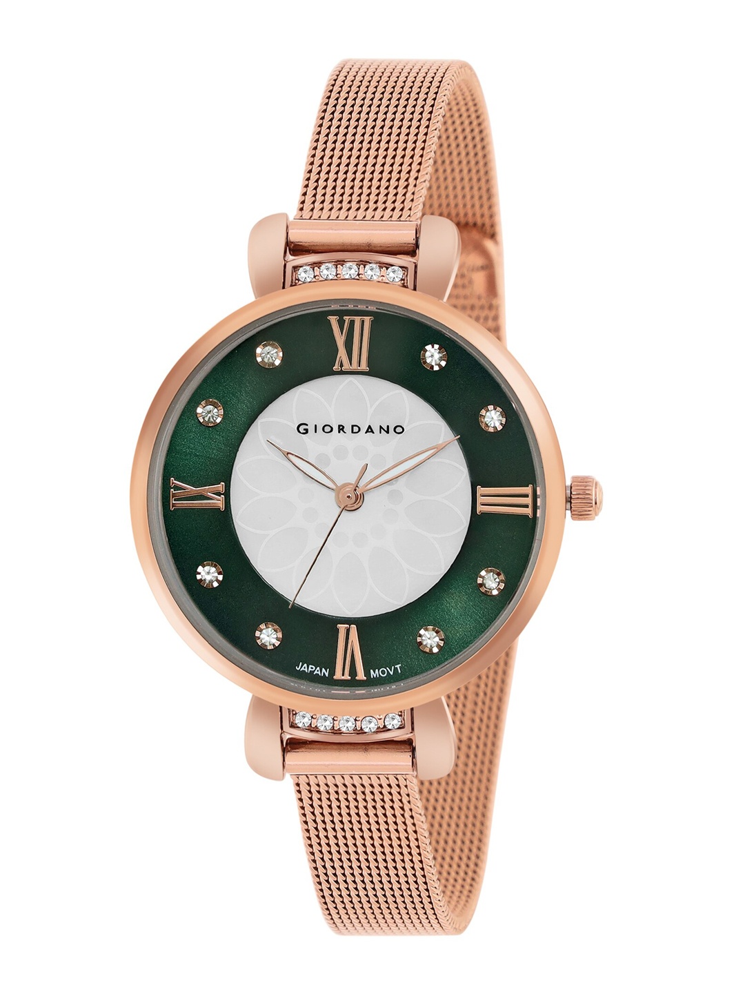 

GIORDANO Women Embellished Dial & Bracelet Style Straps Analogue Watch GZ-60075-55, Green