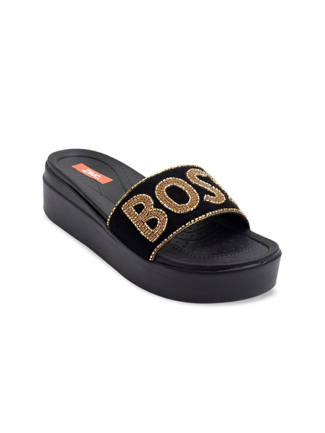 

Zyla Embellished Flatform Heels, Black