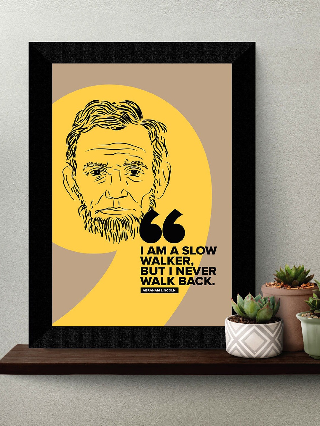 

SAF Black & Yellow Motivational Quotes Painting Framed Wall Art