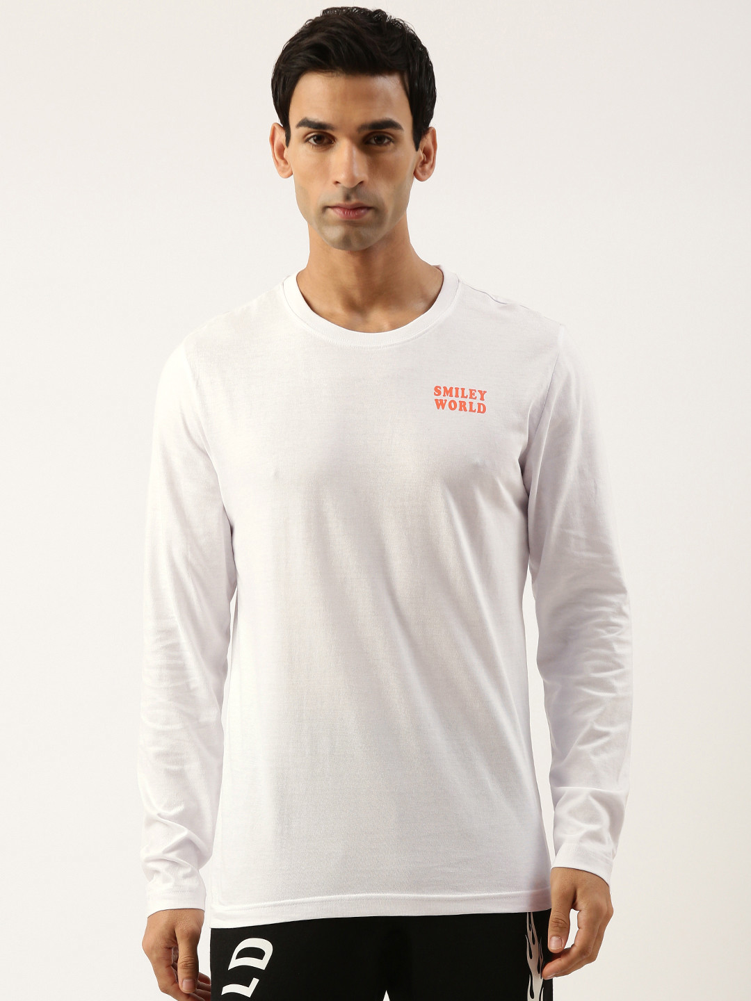 

Smiley Men Typography Printed T-shirt, White