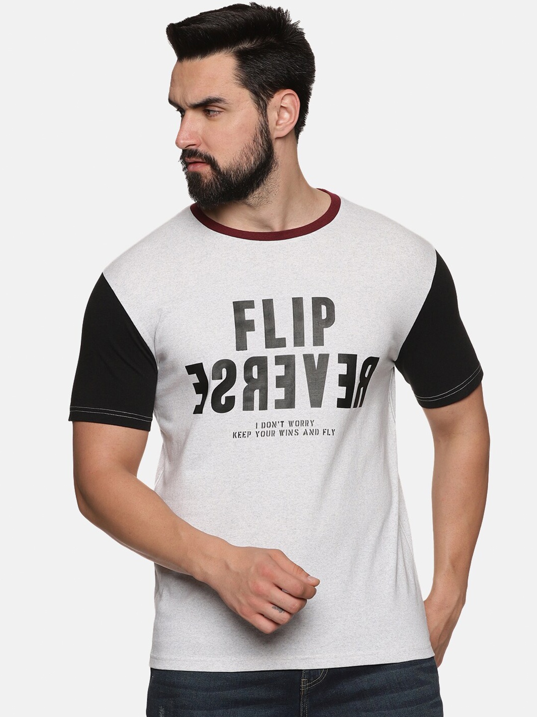 

UrGear Typography Printed Pure Cotton T-shirt, Grey