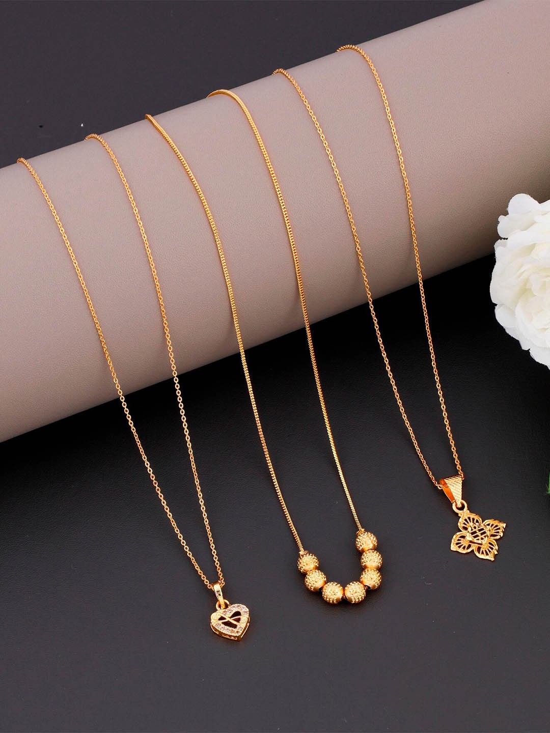 

JEWEL WORLD Set of 3 Gold-Plated Chain