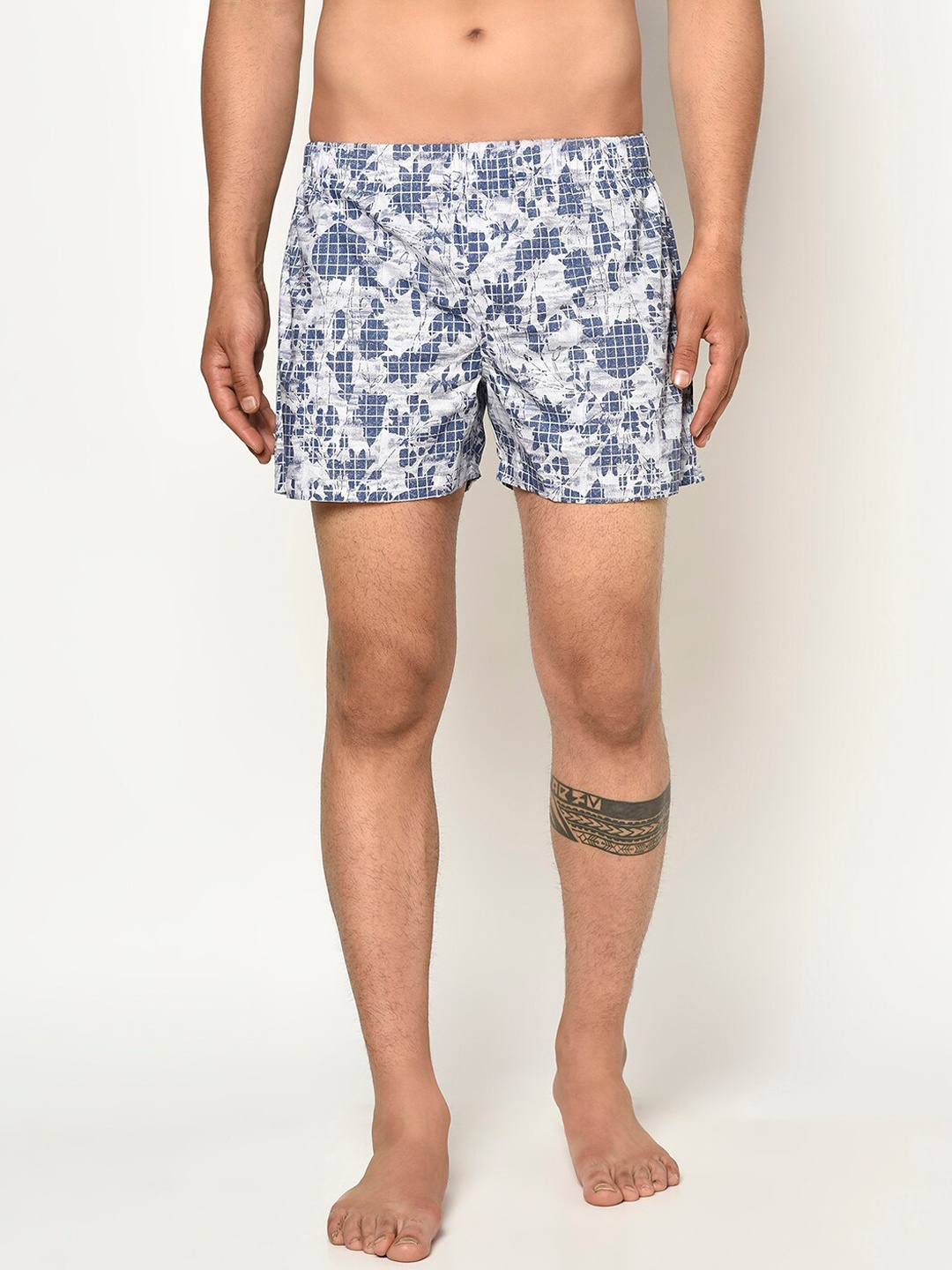 

GLITO Men Pure Cotton Printed Boxers BXR#08-S, Blue
