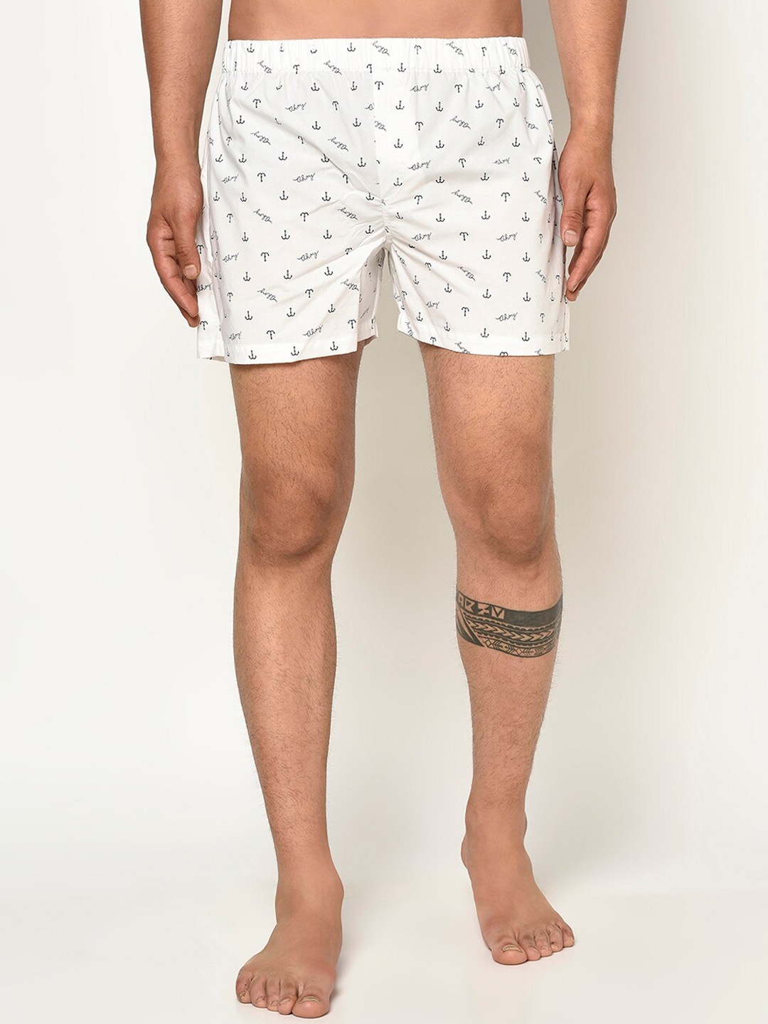

GLITO Men Printed Cotton Boxer BXR#12-S, Off white