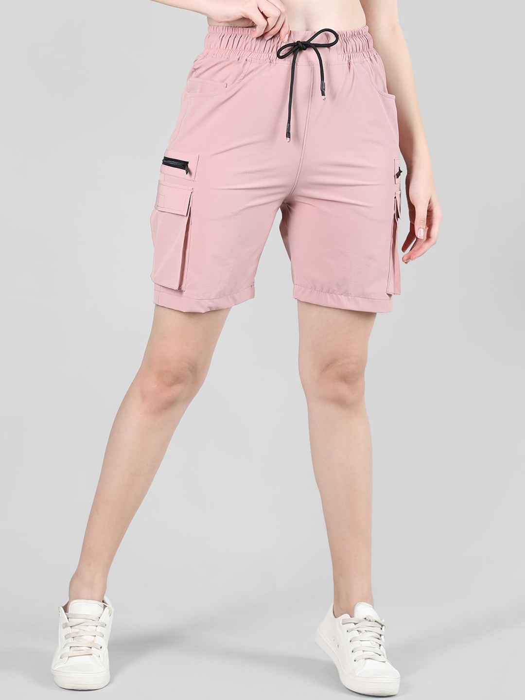 

CHKOKKO Women Regular Fit Cargo Shorts, Peach
