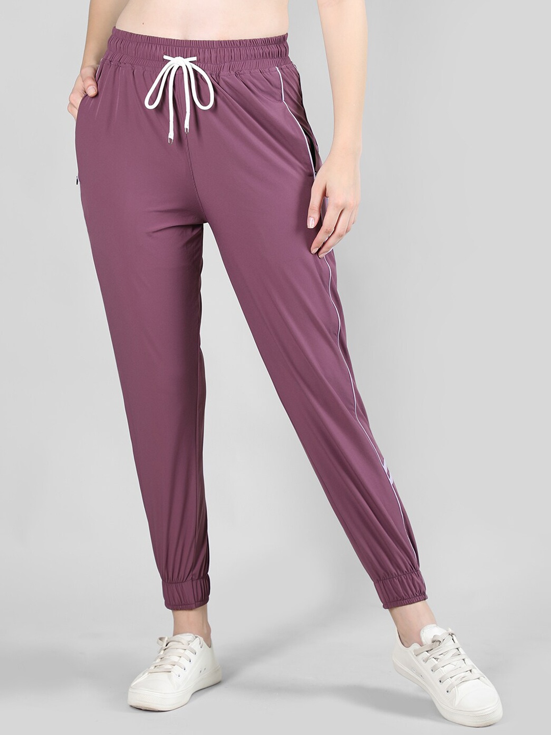 

CHKOKKO Women Side Striped Joggers, Lavender