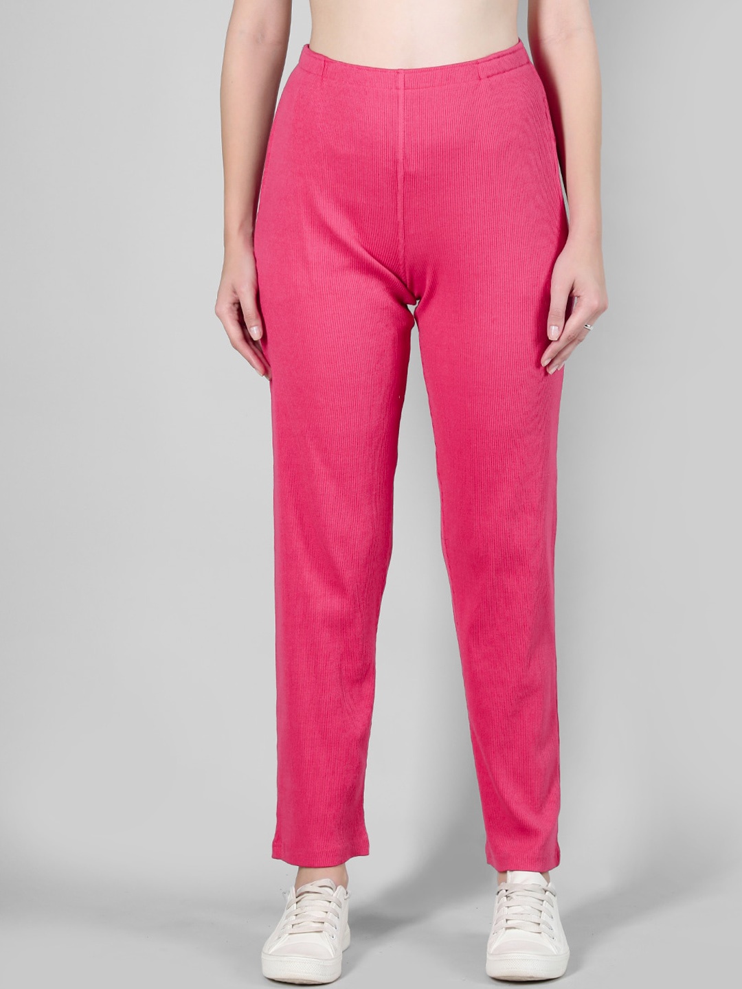 

CHKOKKO Women Mid Rise Track Pants, Pink