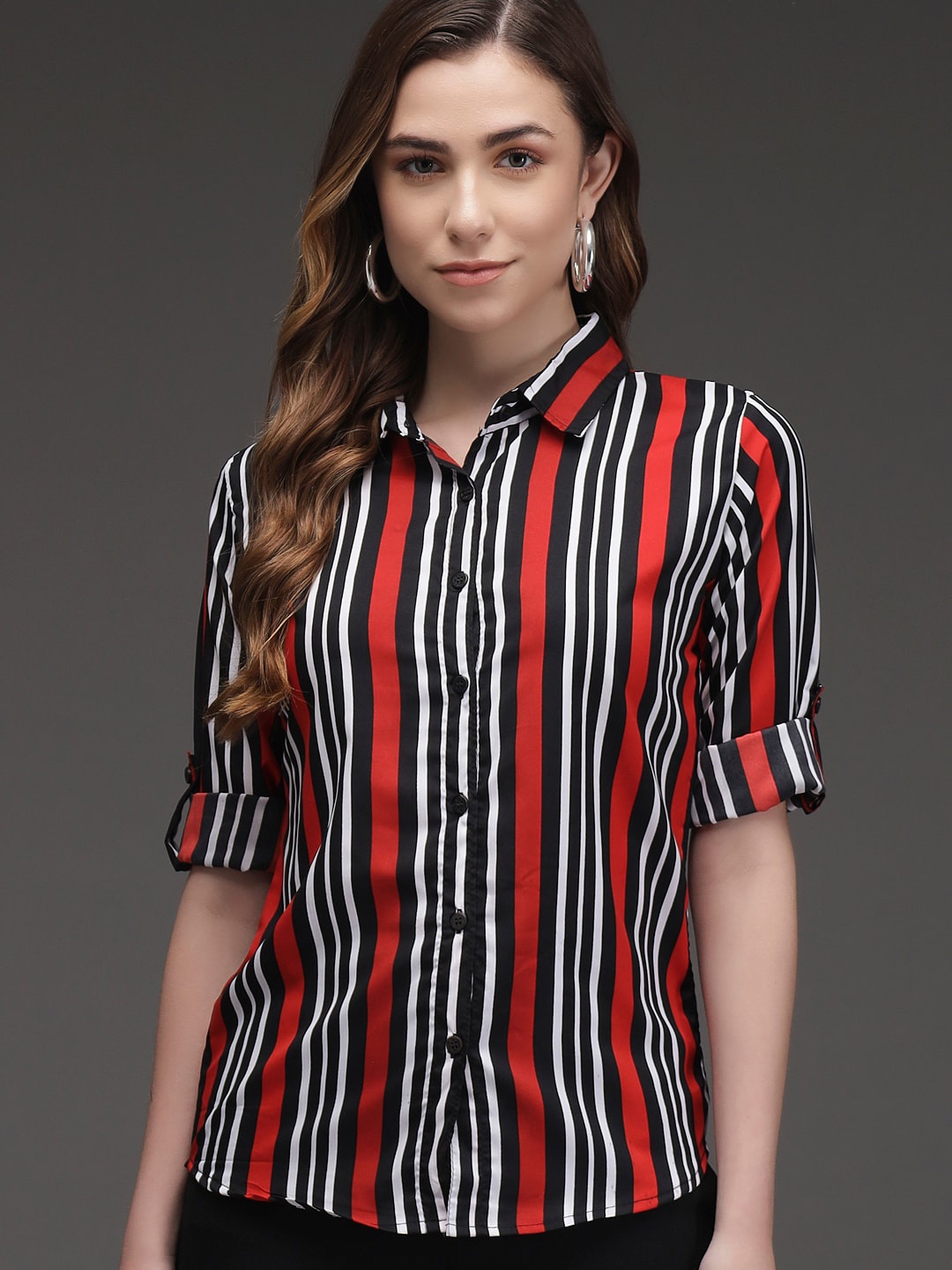 

BAESD Custom Striped Casual Shirt, Maroon