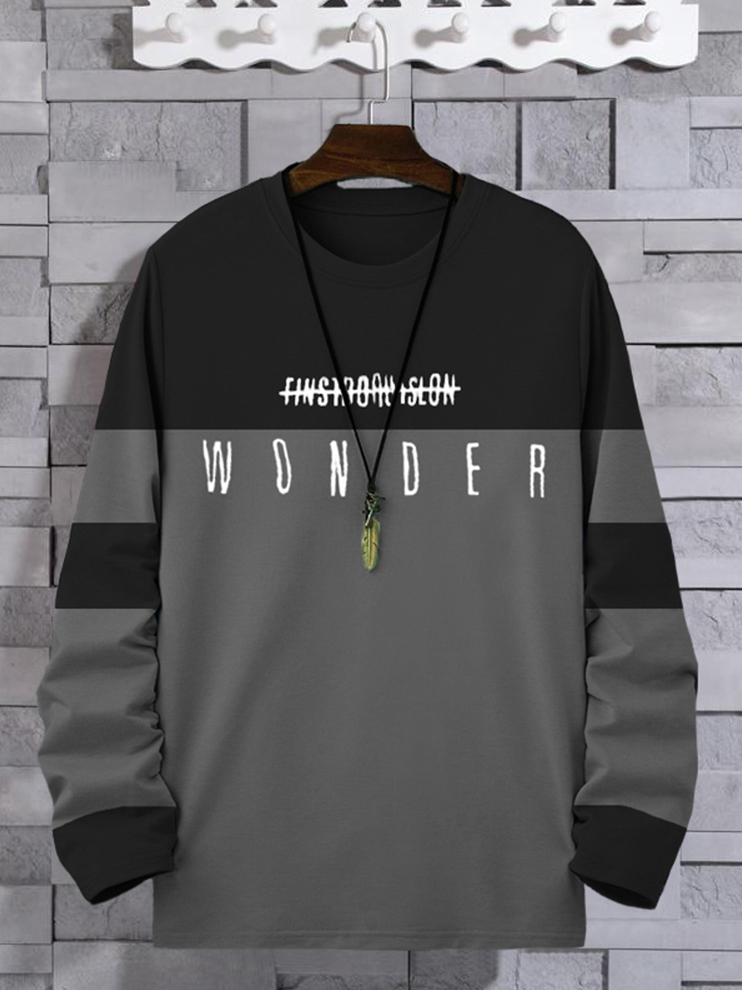 

Try This Typography Printed Cotton Casual T-Shirt, Black