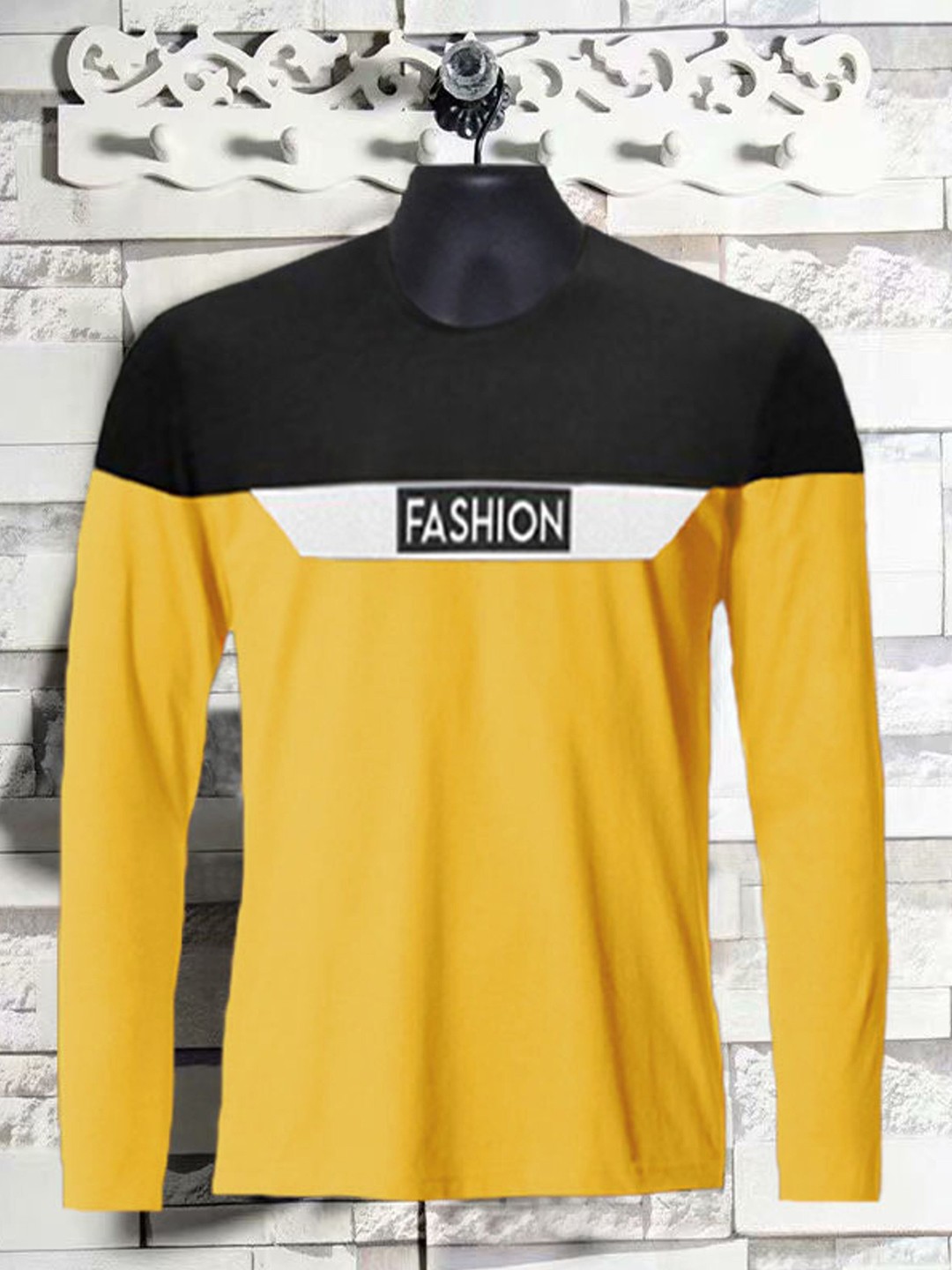

Try This Colourblocked Cotton T-shirt, Yellow