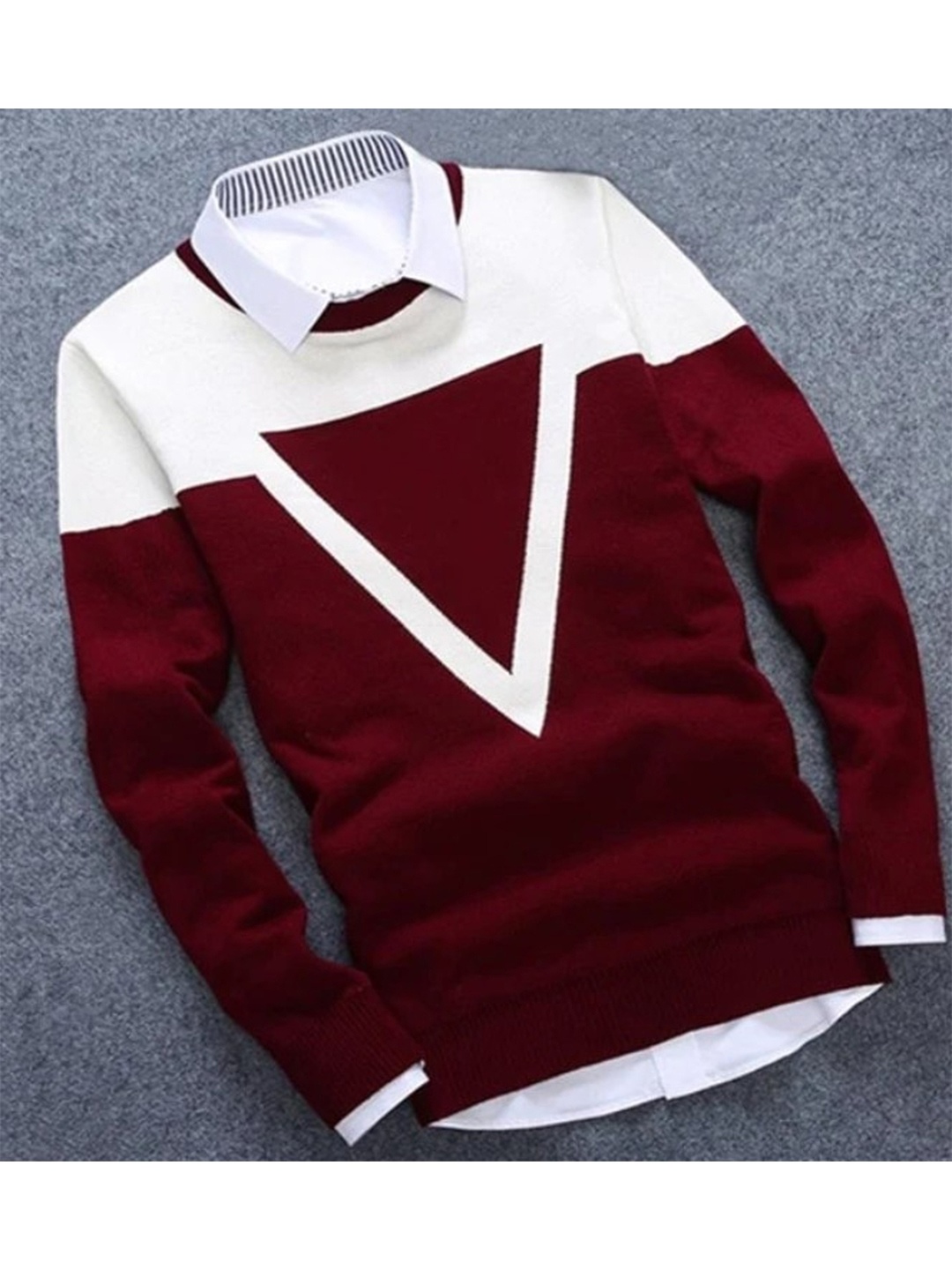 

Try This Colourblocked Cotton Pullover Sweatshirt, Maroon