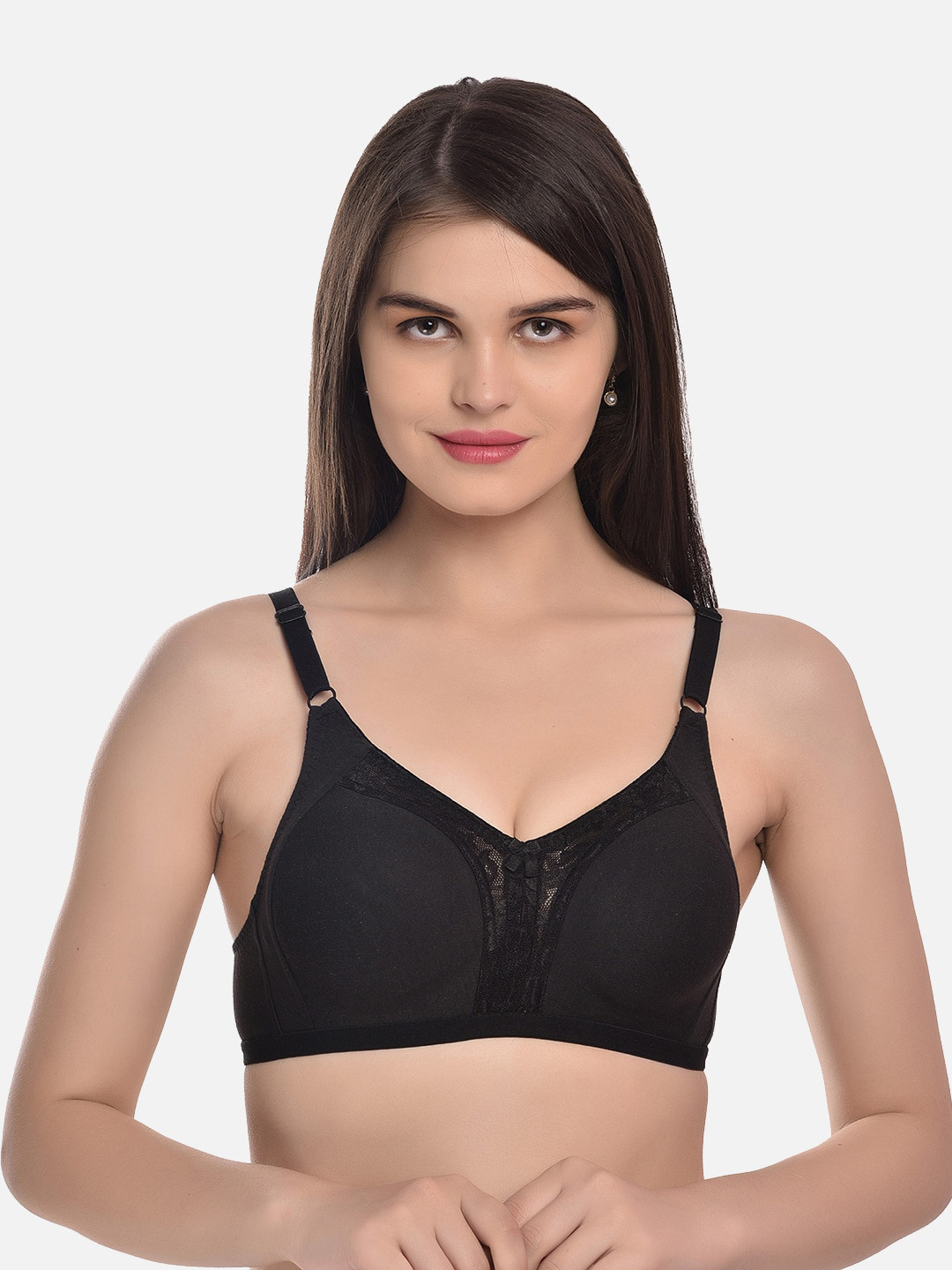 

StyFun Pack Of 2 Non-Padded Full Coverage Bras, Black