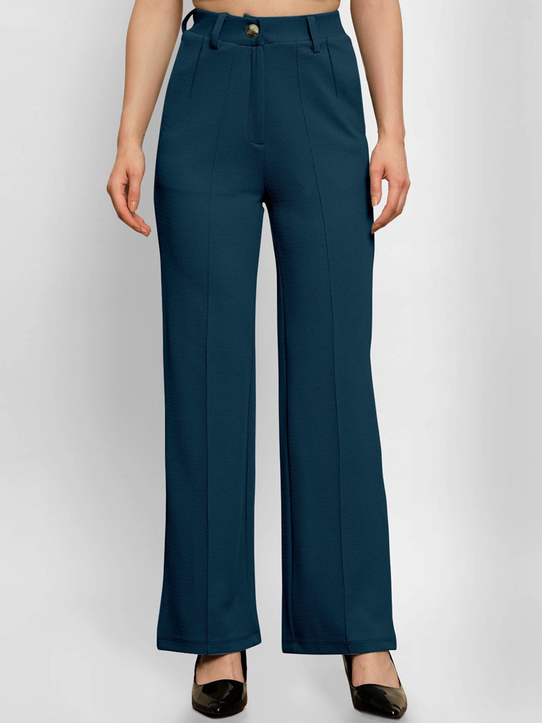 

AUSK Women Relaxed Straight Fit High-Rise Parallel Trousers, Teal