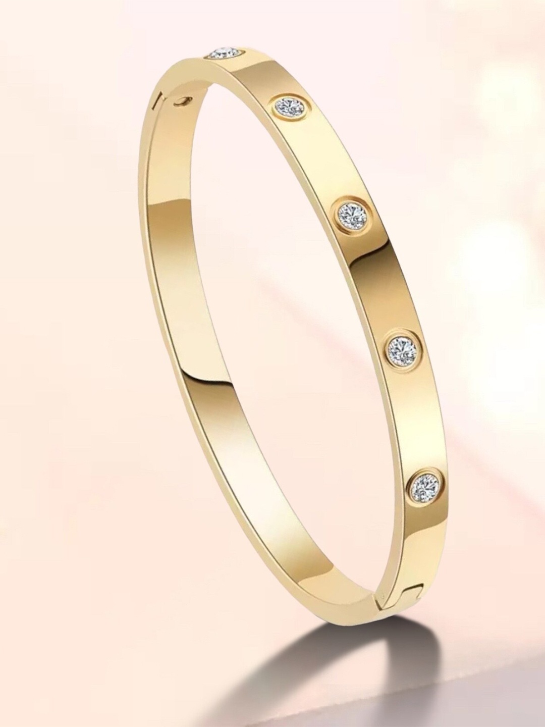 

MYKI Women Cubic Zirconia Gold-Plated Bangle-Style Bracelet