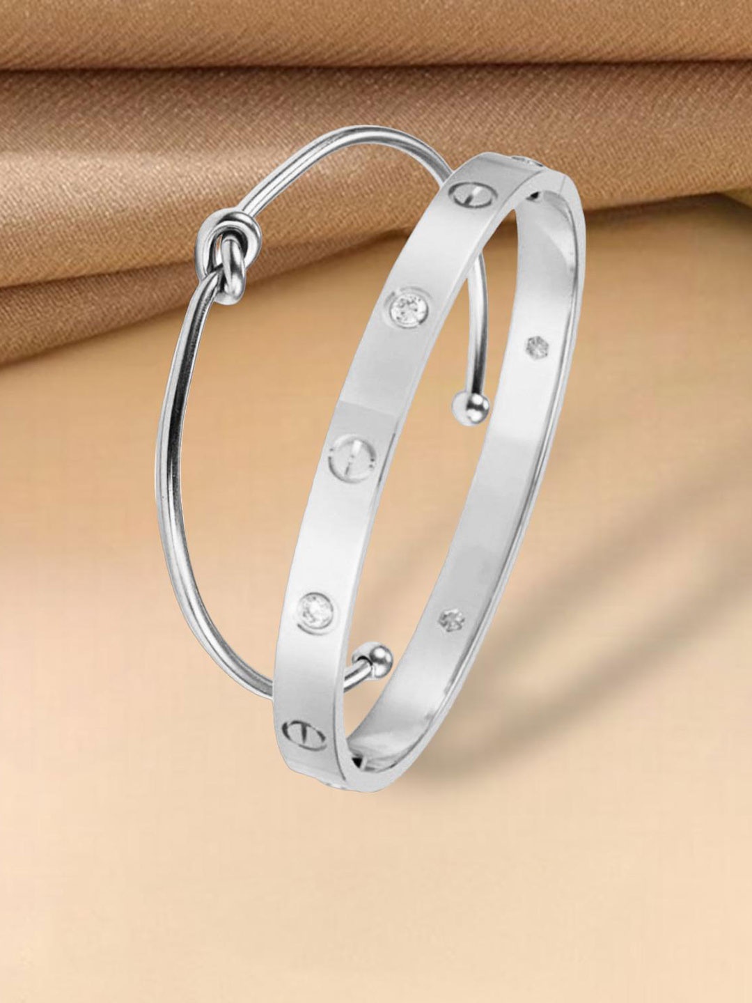 

MYKI Women Silver-Plated Kada Bracelet