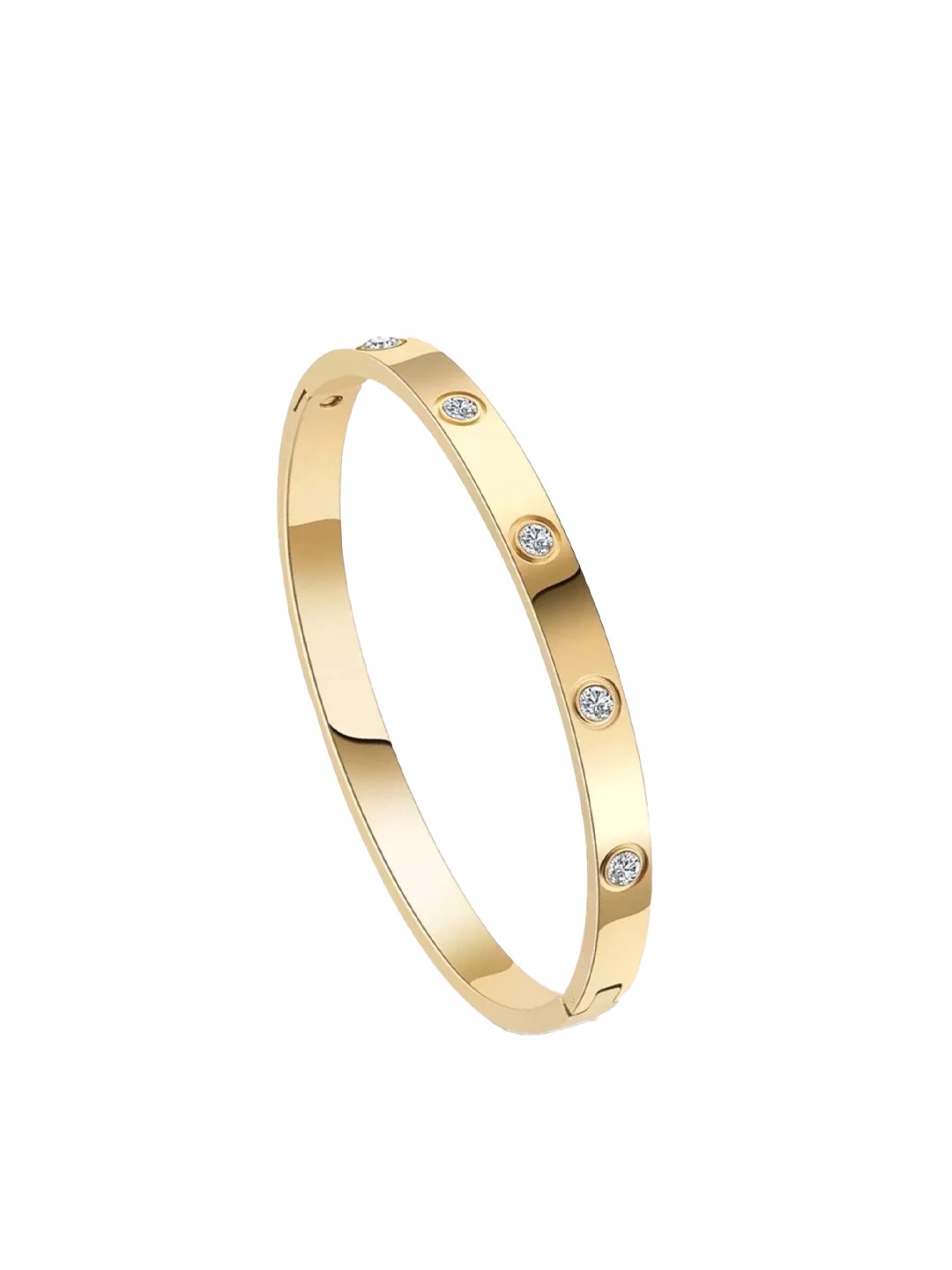

MYKI Gold-Plated Stone Studded Kada Bracelet