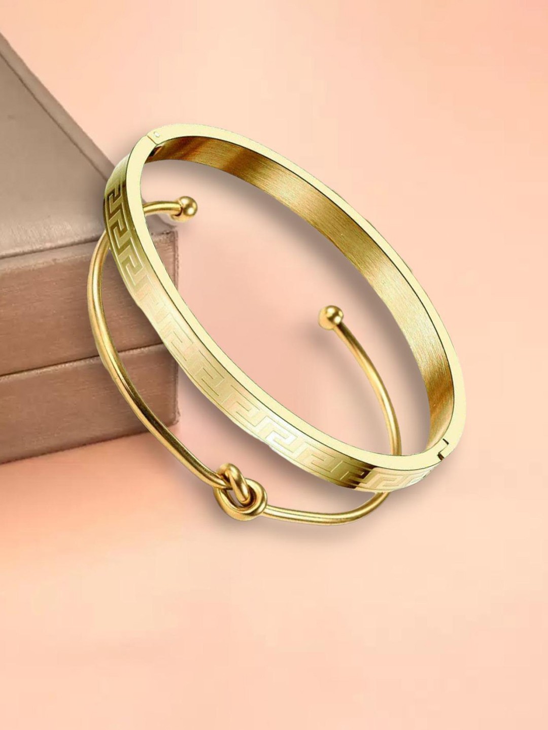 

MYKI Women Set of 2 Gold-Plated Bangle-Style Bracelets