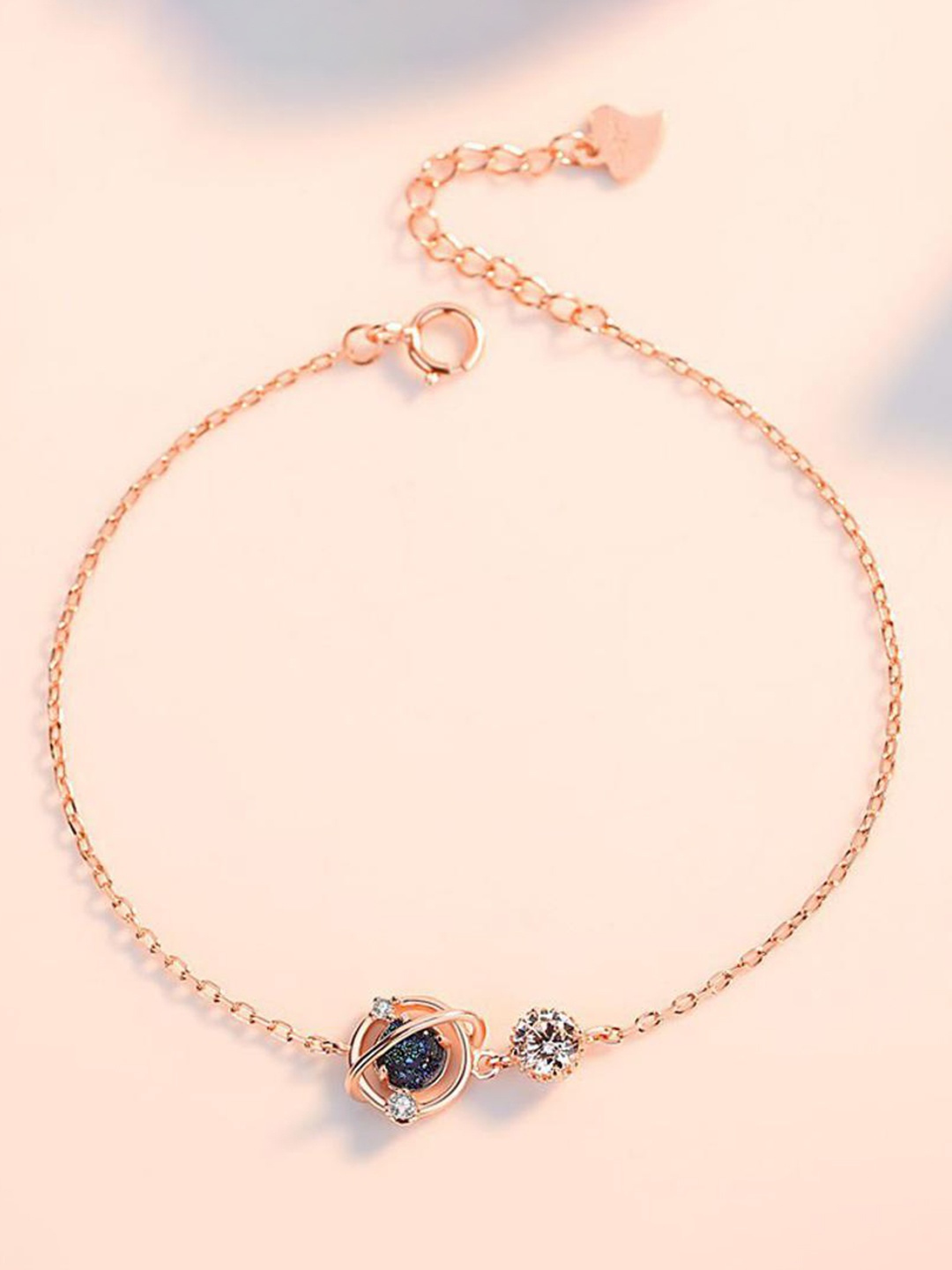 

MYKI Rose Gold-Plated Stone Studded Link Bracelet