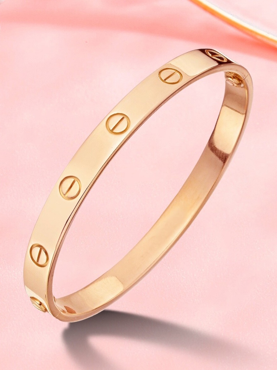 

MYKI Women Rose Gold-Plated Cubic Zirconia Bangle-Style Bracelet