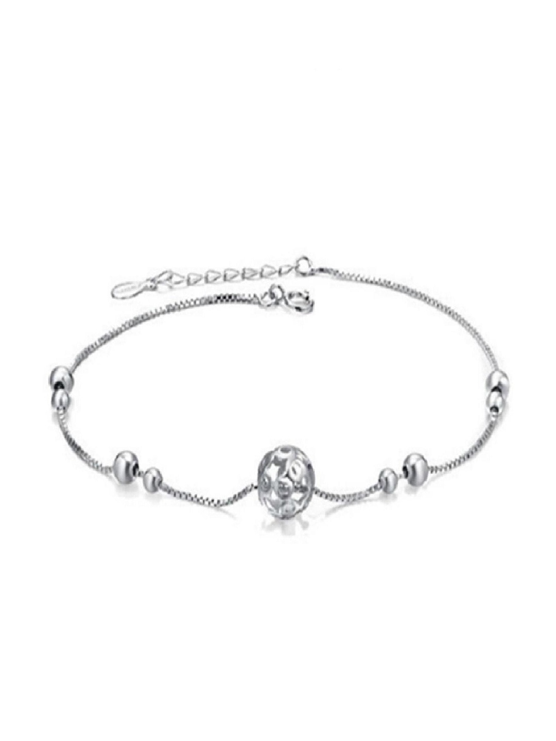 

MYKI Women Glossy Cubic Zirconia Silver-Plated Link Bracelet