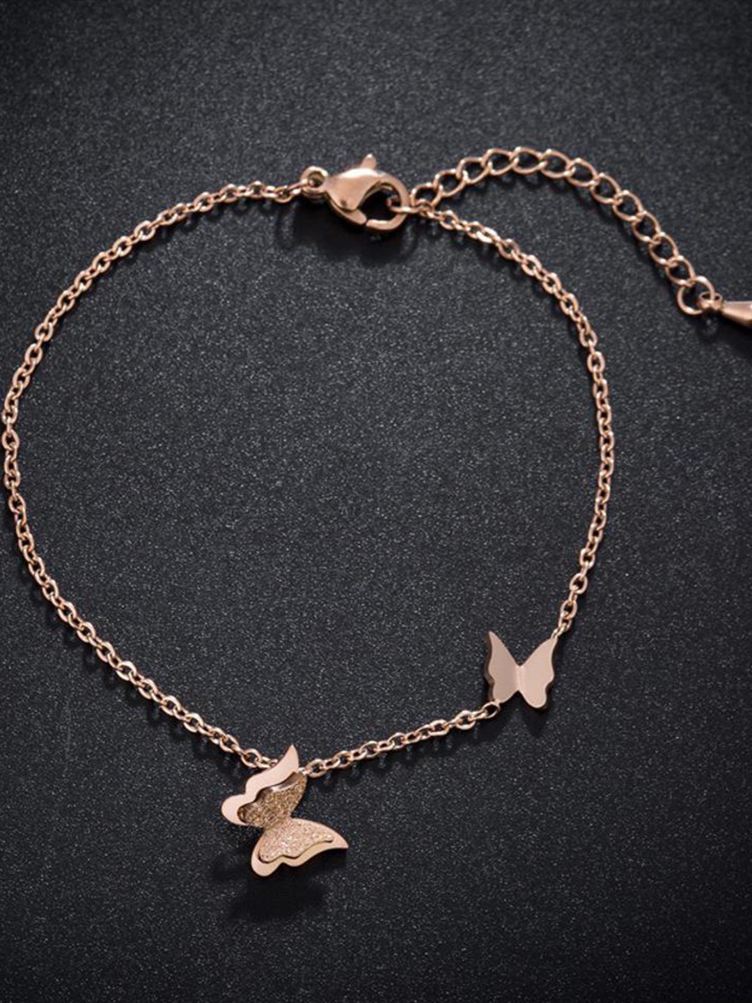 

MYKI Women Rose Gold Plated Cubic Zirconia Charm Bracelet