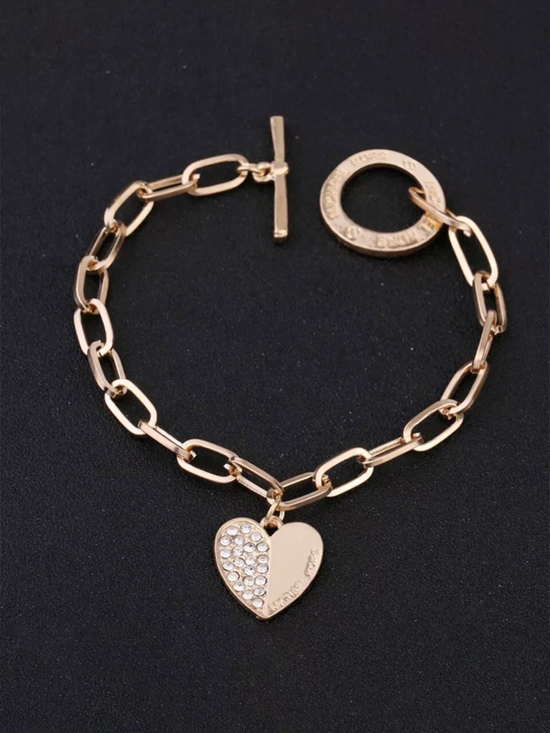 

MYKI Women Gold-Plated CZ Charm Bracelet