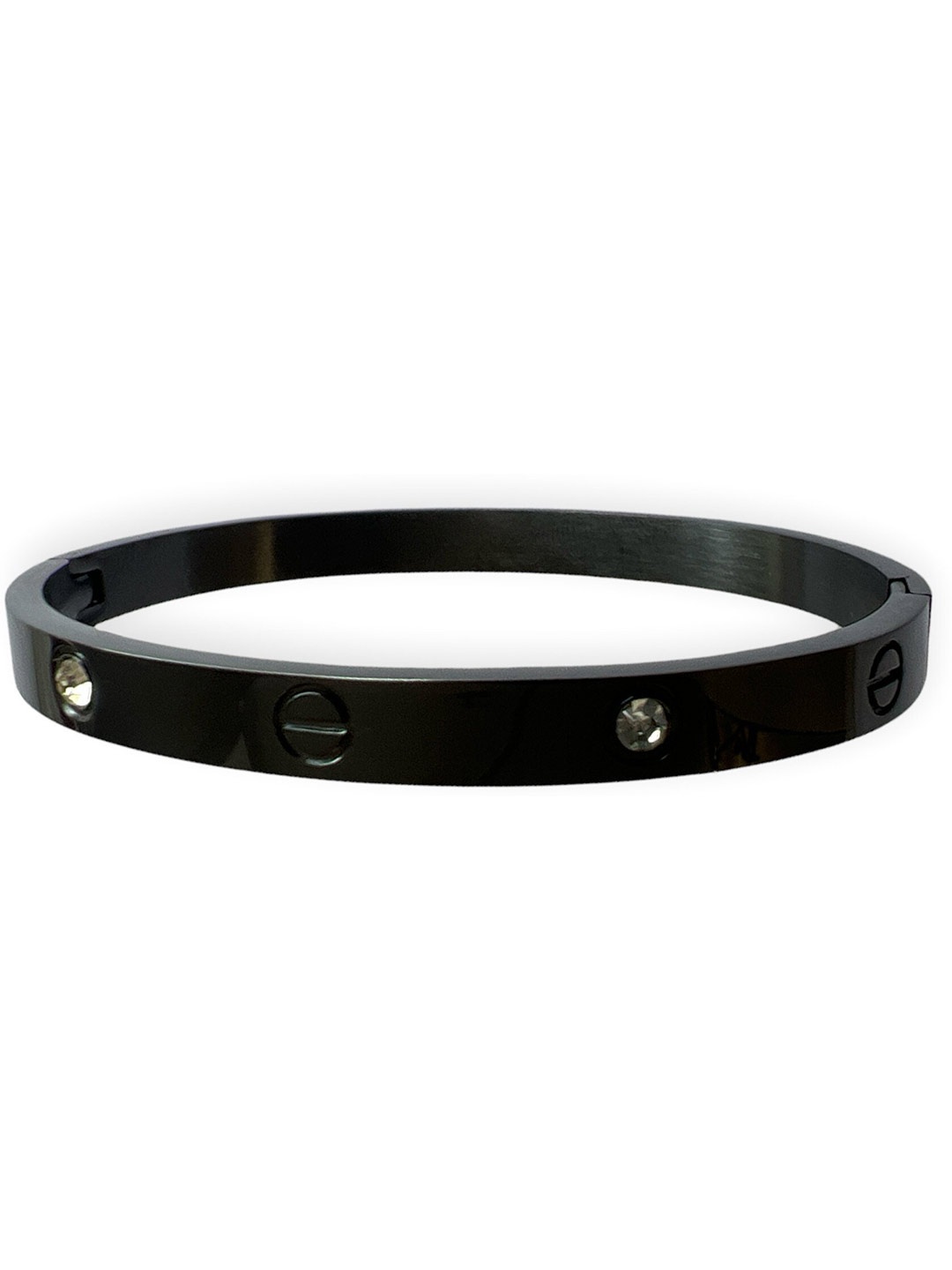 

MYKI Stone-Studded Bangle-Style Bracelet, Black