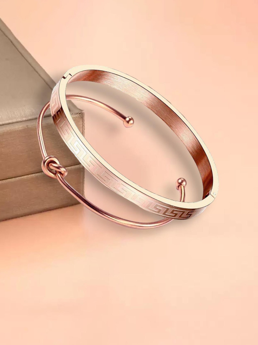 

MYKI Women Set of 2 Rose Gold Plated Bangle-Style Bracelets
